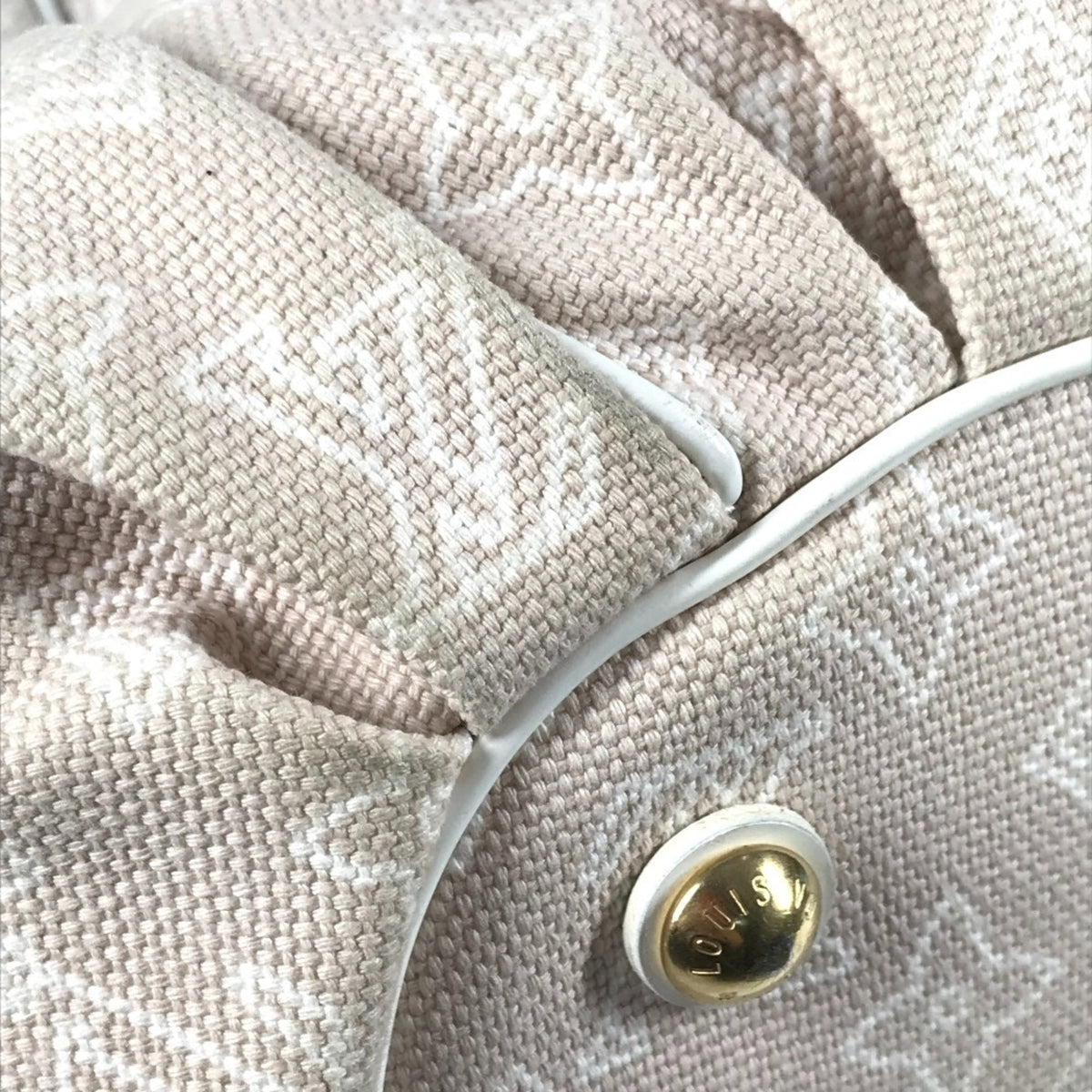 Louis Vuitton Pink Beige Canvas Leather Handbag Pouch Shoulder Bag (Pre-Owned)
