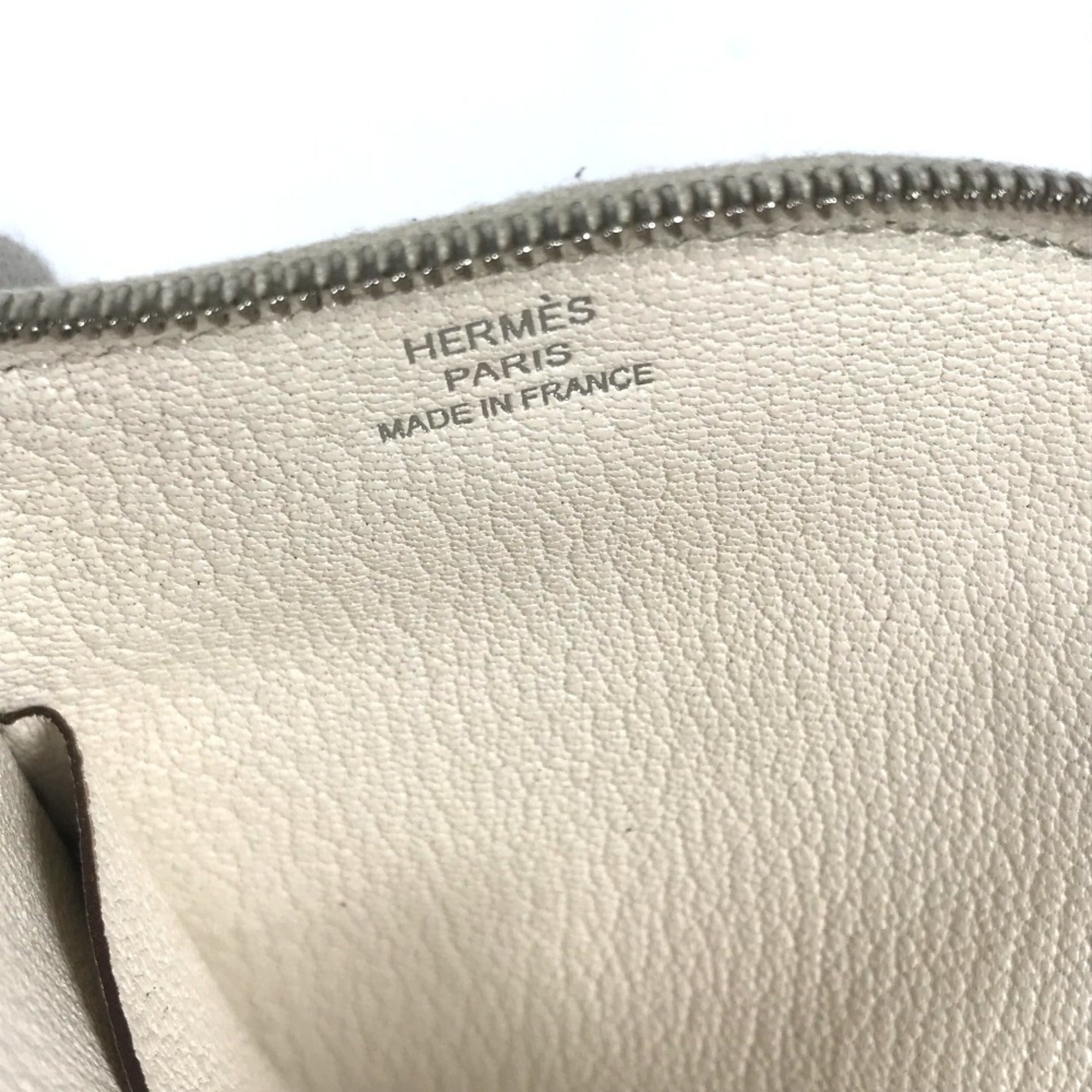 Hermes White Yellow Chevre Leather Coin Purse/Coin Case (Pre-Owned)