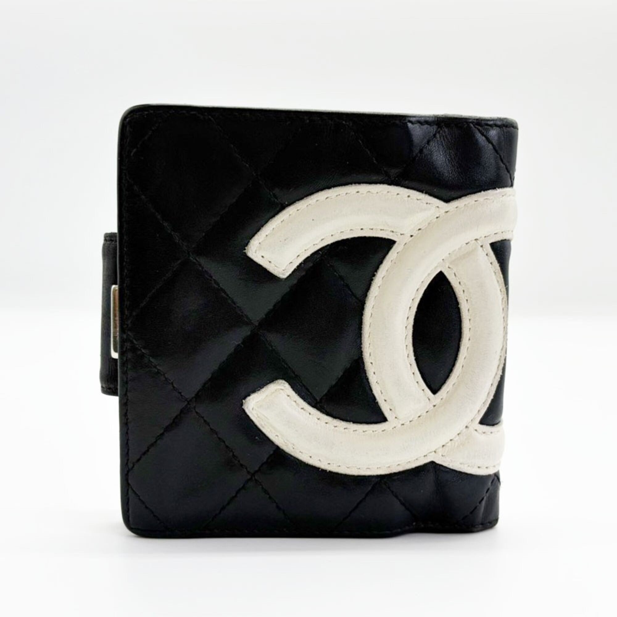Chanel Black White Cambon Ligne Wallet (Bi-Fold) (Pre-Owned)