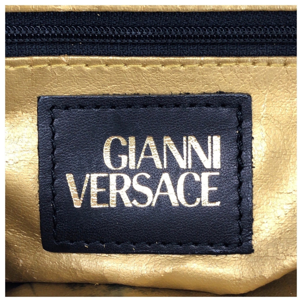Versace Black Yellow Pvc Leather Backpack (Pre-Owned)