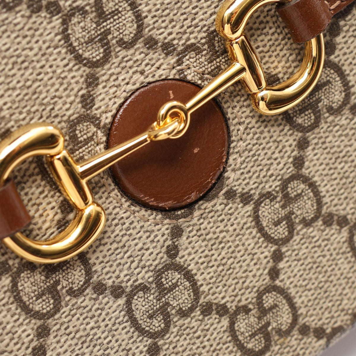 Gucci Beige Brown Coated Canvas Leather Handbag Shoulder Bag (Pre-Owned)