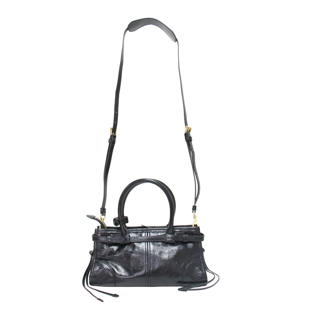 Prada Black Leather Handbag Shoulder Bag (Pre-Owned)