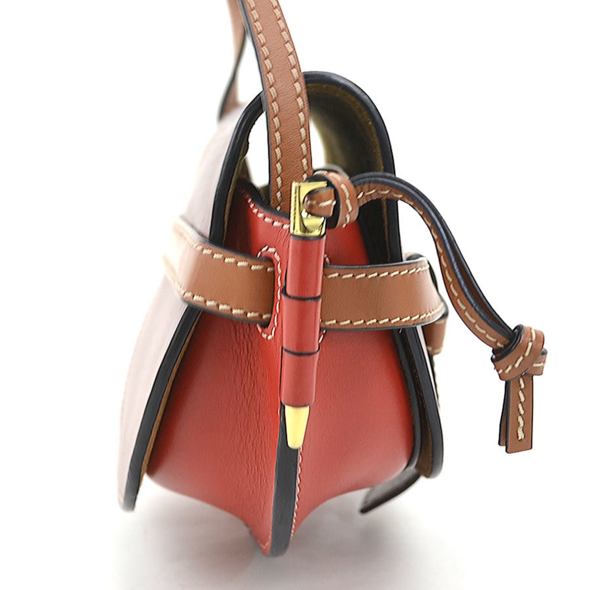 Loewe Brown Burgundy Red Color Leather Shoulder Bag (Pre-Owned)