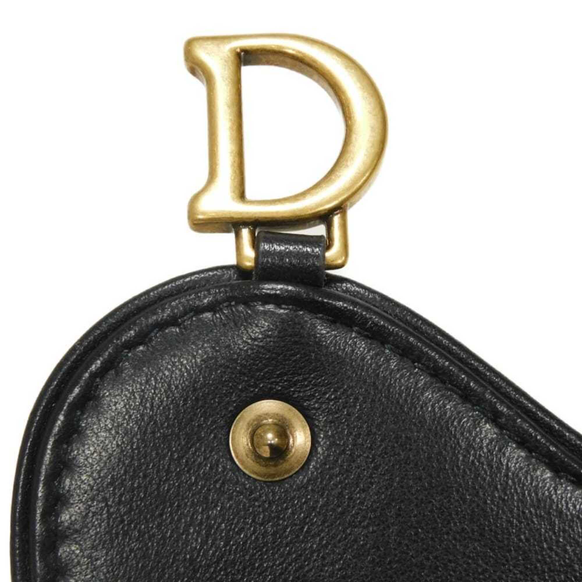 Christian Dior Beige Black Navy Canvas Leather Coin Purse/Coin Case (Pre-Owned)