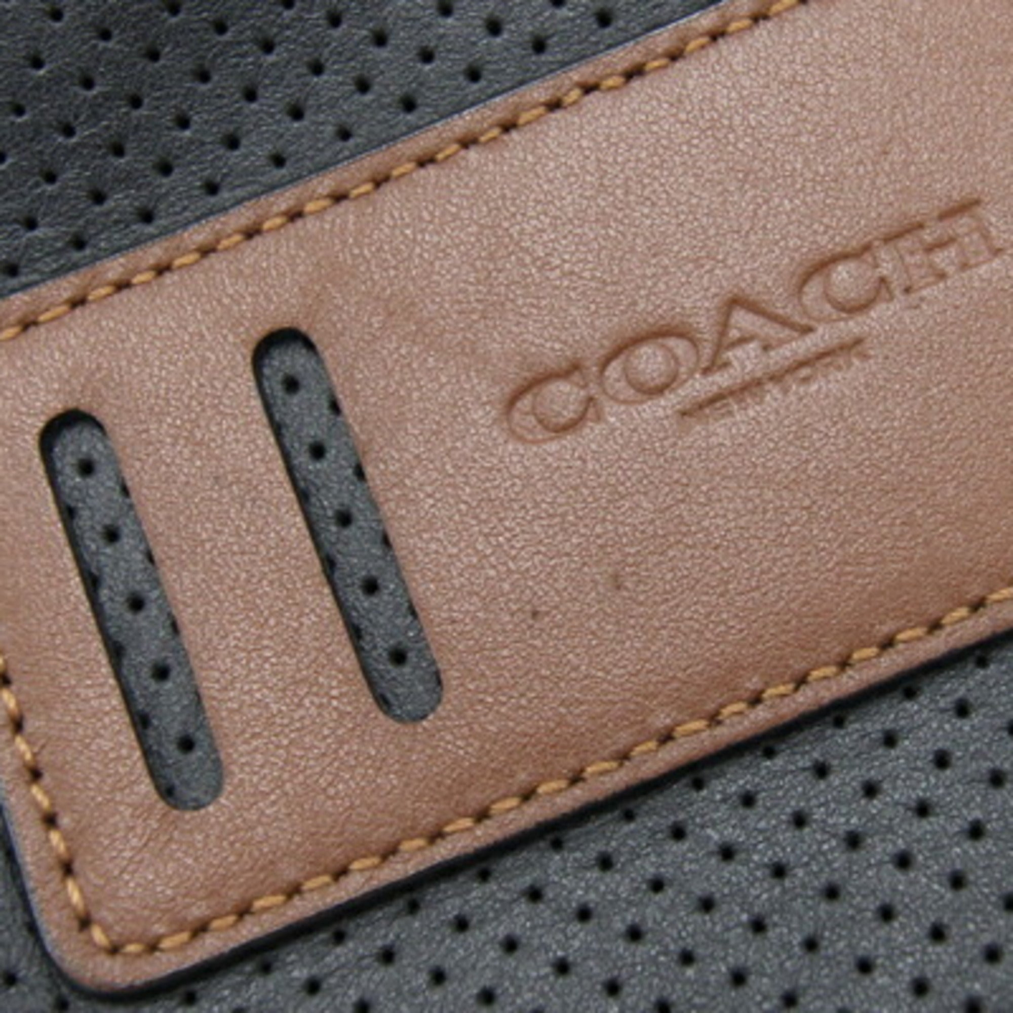 Coach Black Brown Leather Nylon Sling Bag (Pre-Owned)
