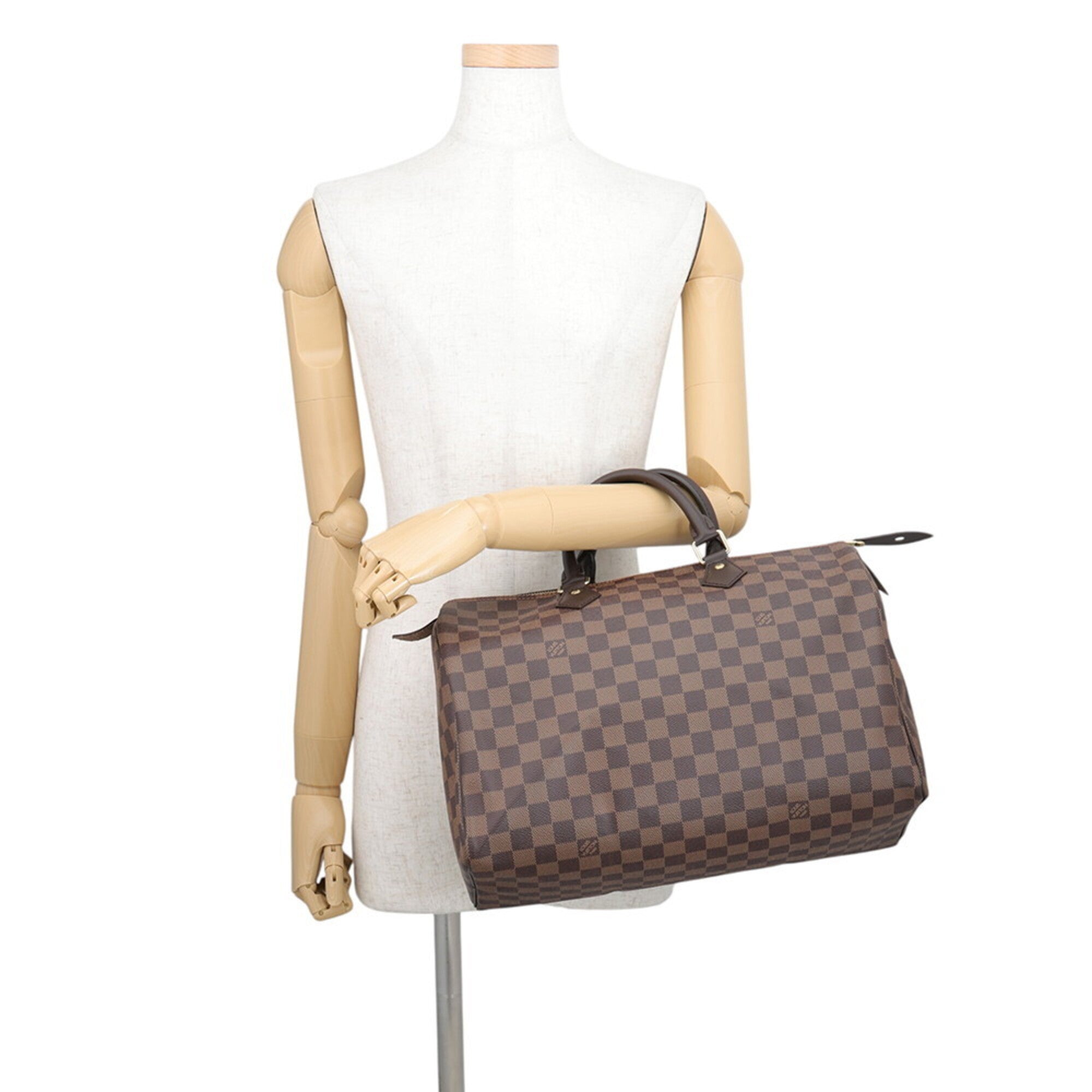 Louis Vuitton Damier Damier Canvas Ebene Red Color Damier Canvas Handbag (Pre-Owned)