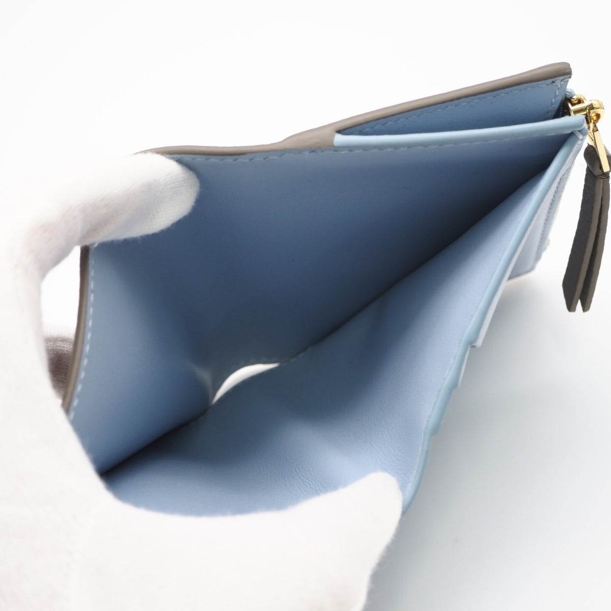 Celine Blue Grayish Leather Wallet (Bi-Fold) (Pre-Owned)