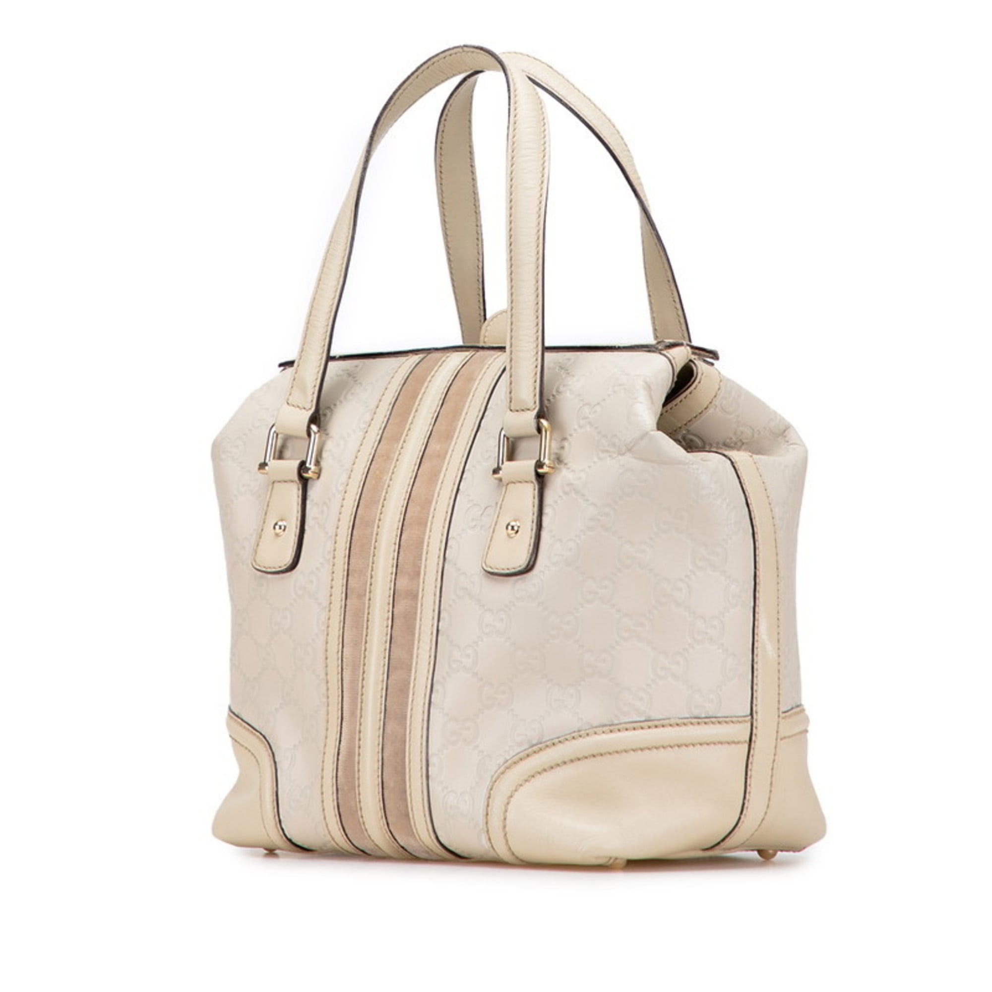 Gucci Guccissima Beige Leather Handbag (Pre-Owned)