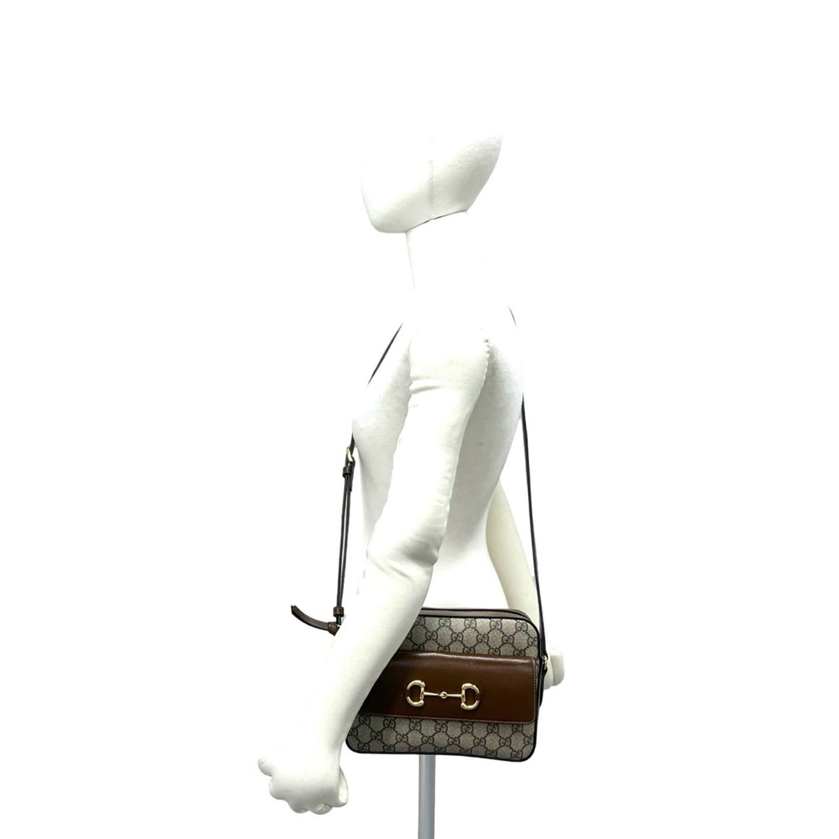 Gucci Brown Elastane Leather Pochette Shoulder Bag (Pre-Owned)