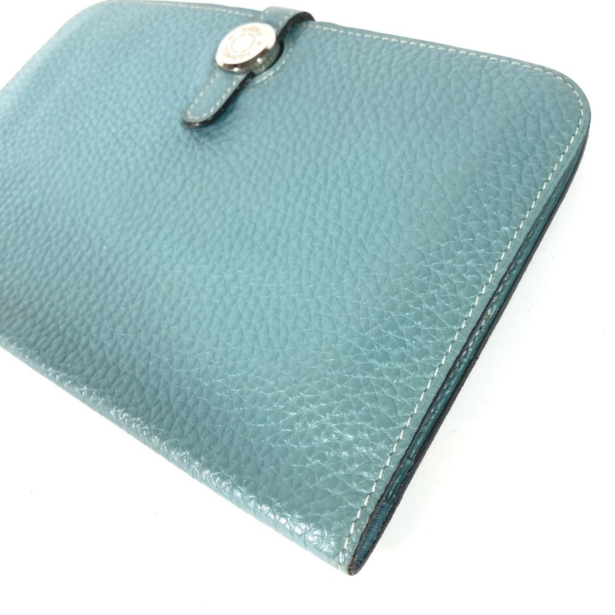 Hermes Dogon Duo Blue Togo Leather Long Wallet (Bi-Fold) (Pre-Owned)