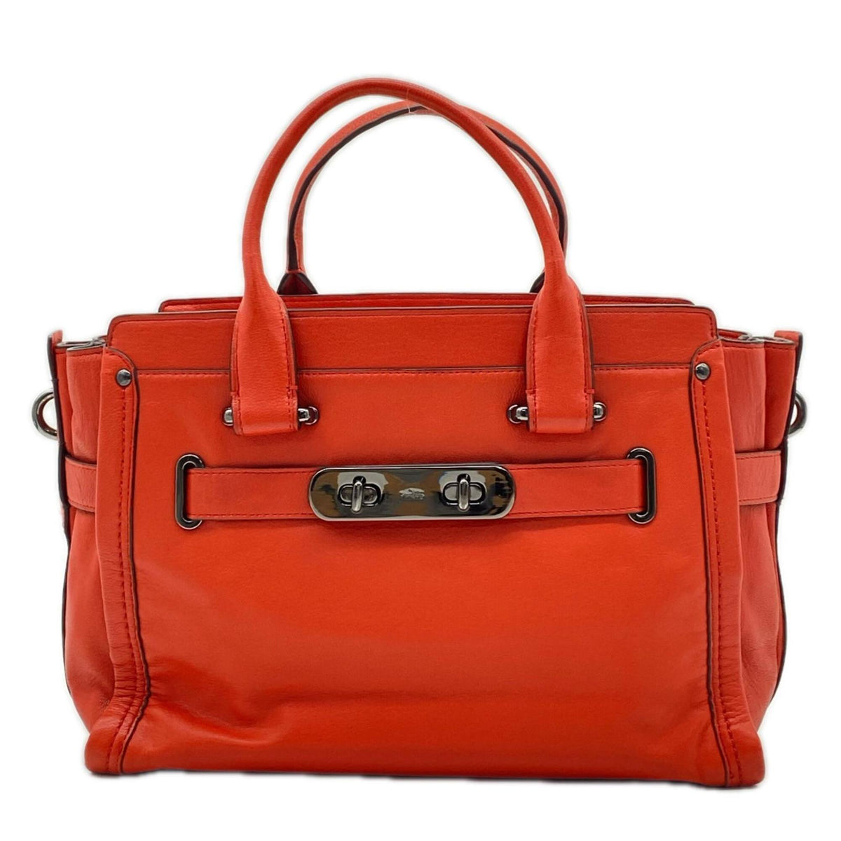Coach Orange Leather Handbag (Pre-Owned)