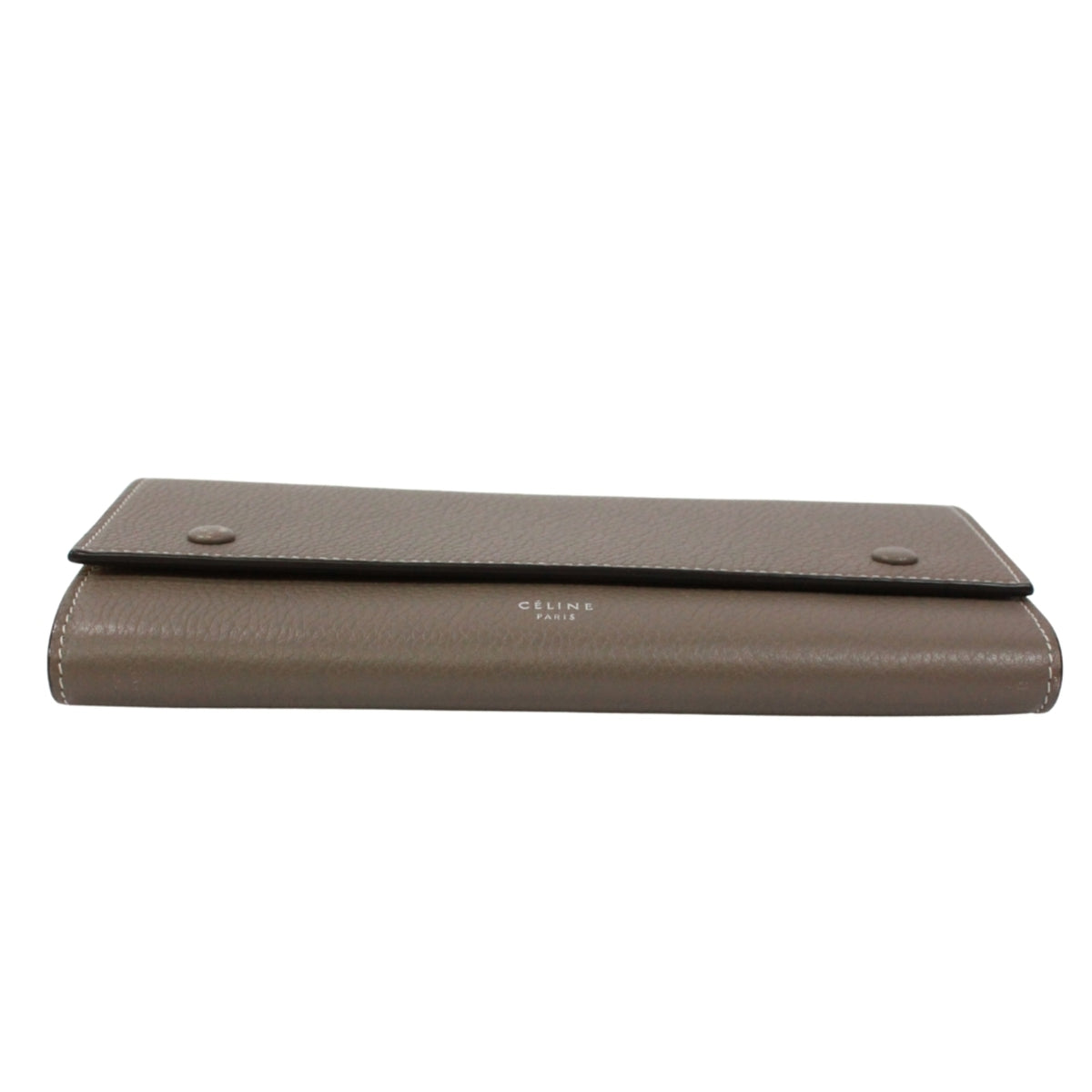 Celine Grayish Yellow Leather Long Wallet (Bi-Fold) (Pre-Owned)