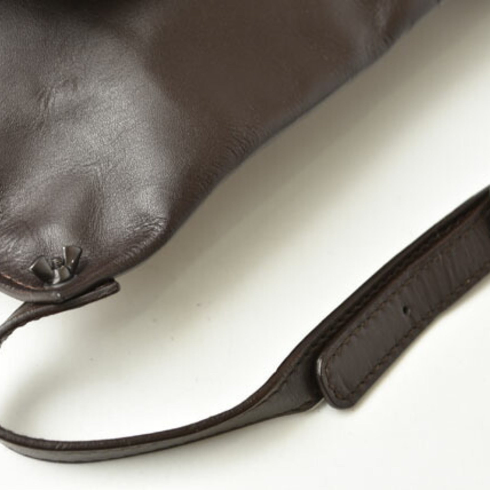 Bottega Veneta Dark Brown Leather Shoulder Bag Sling Bag (Pre-Owned)