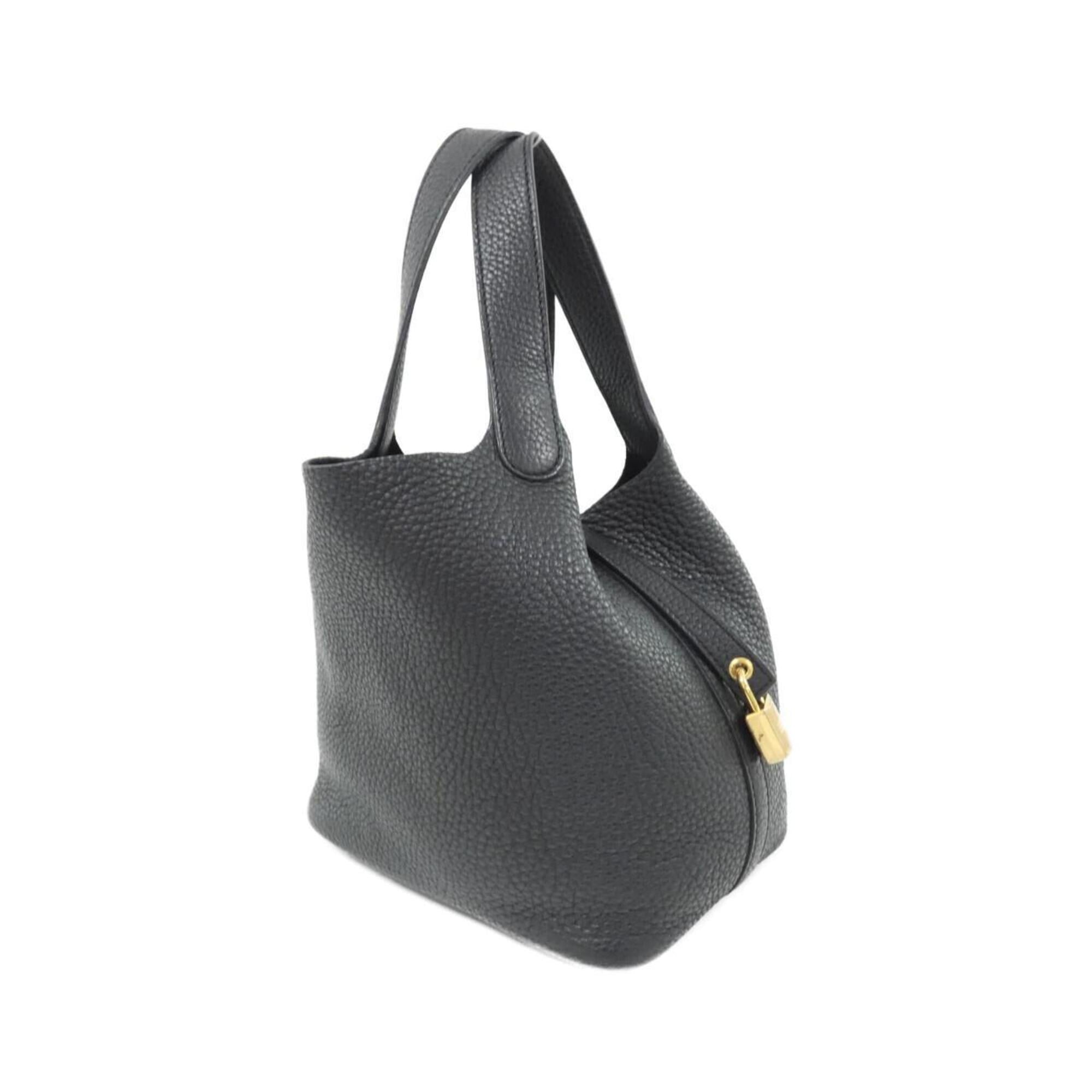Hermes Black Taurillon Clemence Leather Handbag (Pre-Owned)
