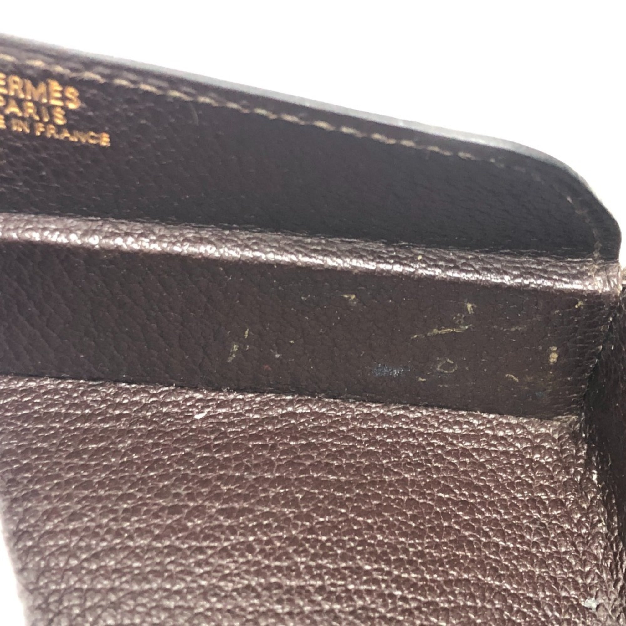 Hermes Brown Box Calf Leather Pouch (Pre-Owned)