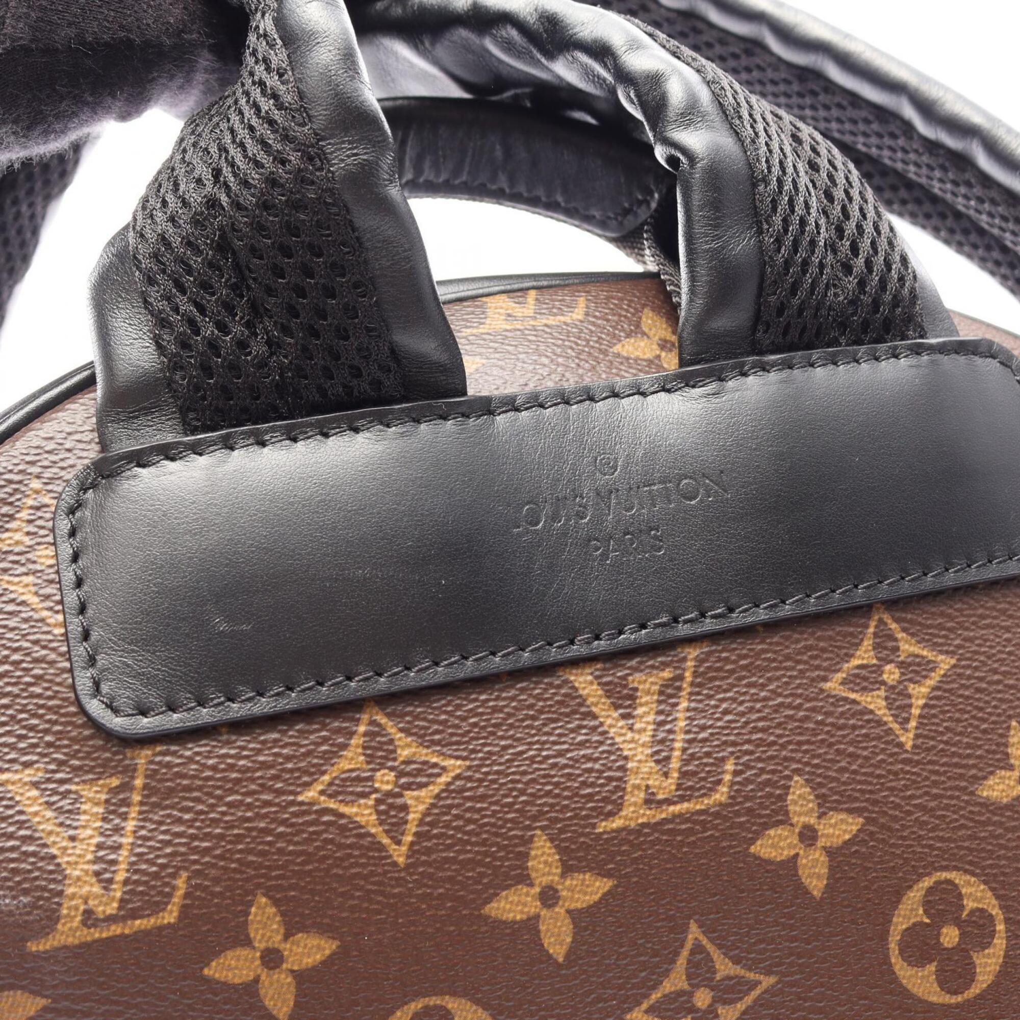 Louis Vuitton Black Brown Coated Canvas Leather Backpack Handbag (Pre-Owned)