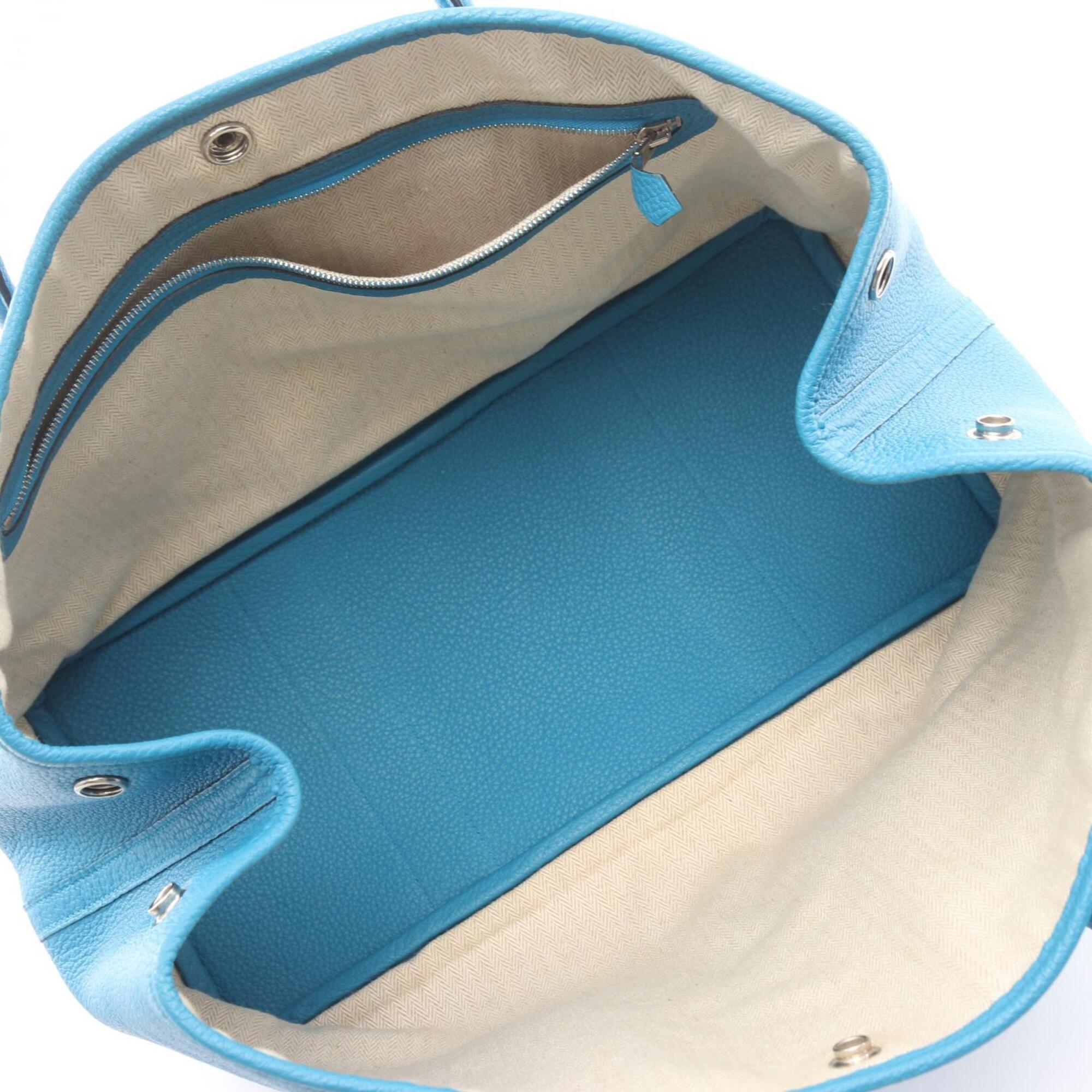 Hermes Blue Negonda Leather Leather Handbag Tote Bag (Pre-Owned)