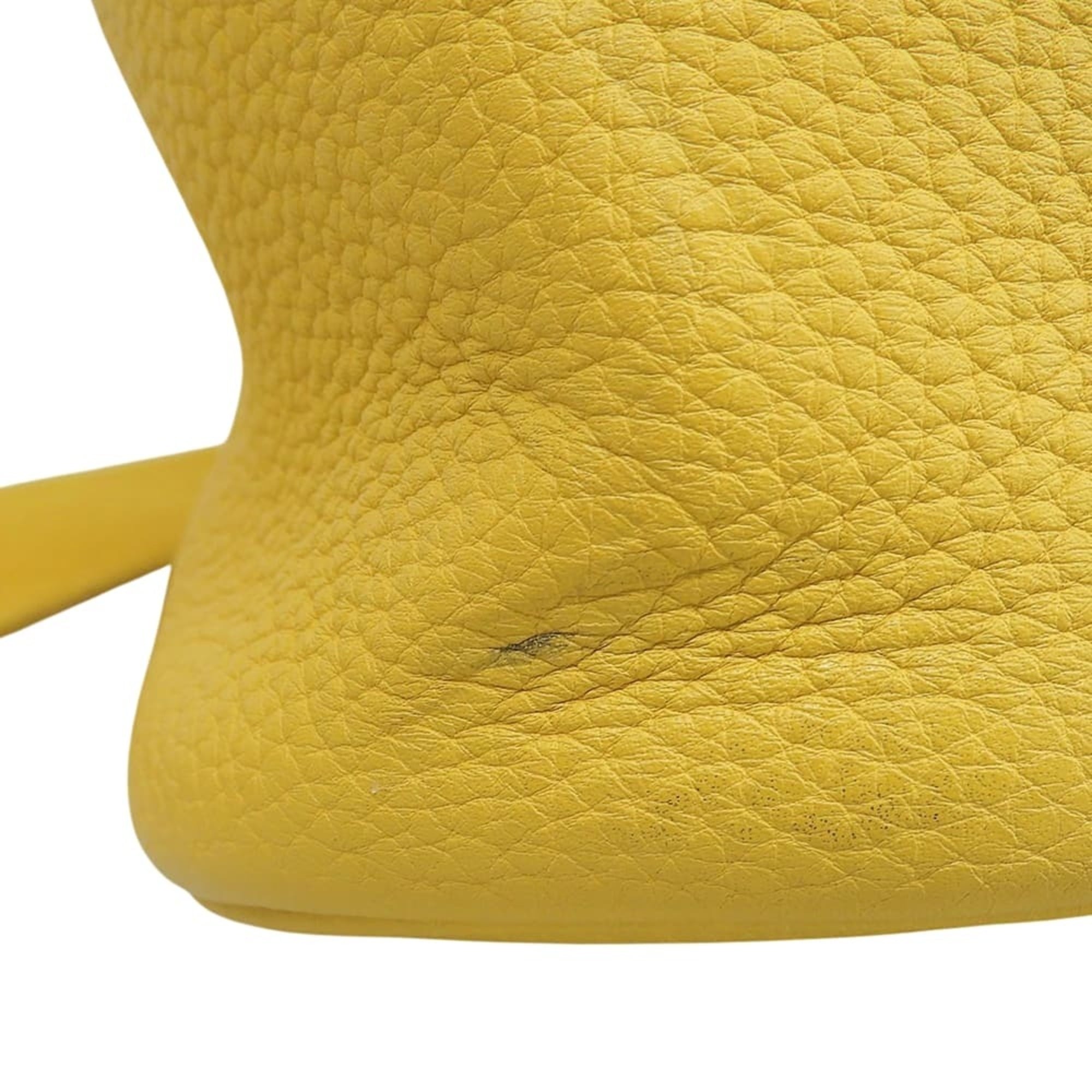 Hermes Yellow Taurillon Clemence Leather Shoulder Bag Tote Bag (Pre-Owned)