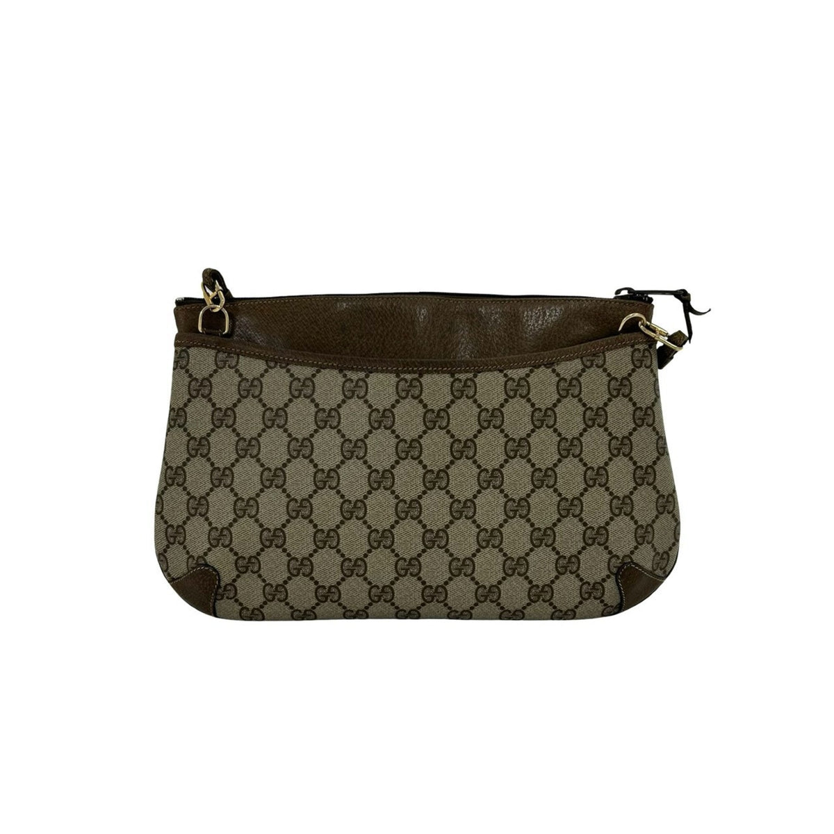 Gucci Brown Green Red Color Pvc Leather Shoulder Bag (Pre-Owned)