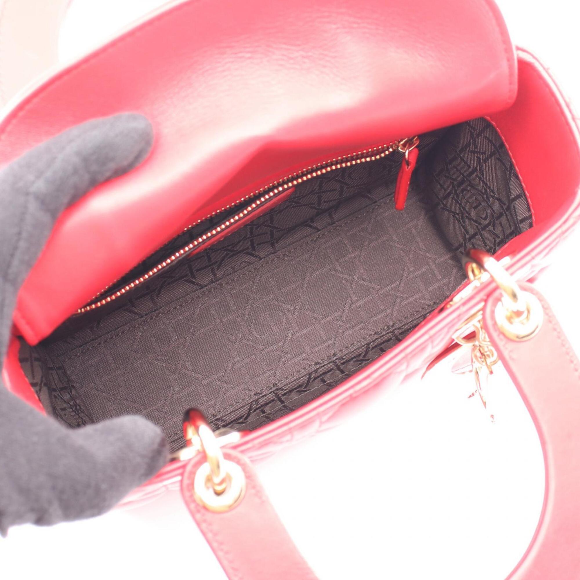 Christian Dior Red Color Leather Handbag (Pre-Owned)