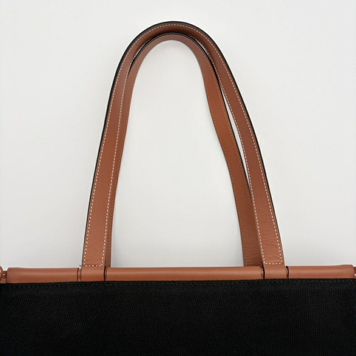 Loewe Black Canvas Leather Shoulder Bag Tote Bag (Pre-Owned)