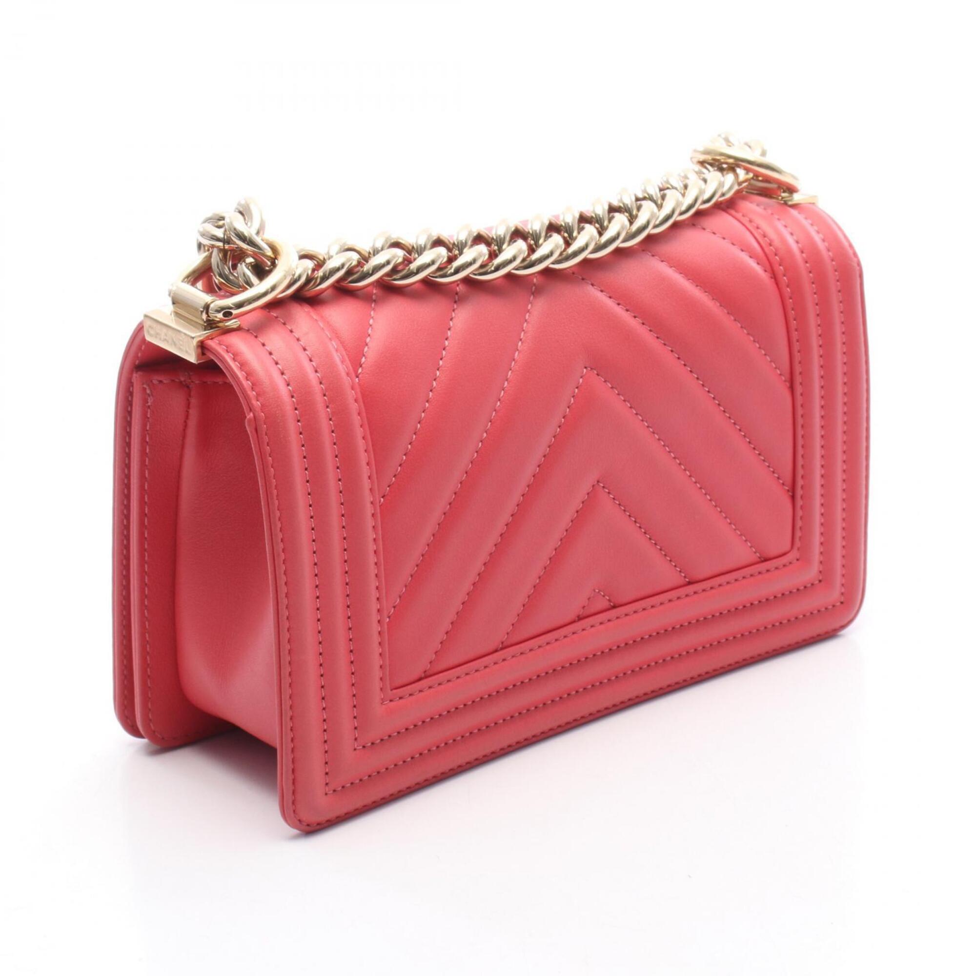 Chanel Pink Leather Handbag Shoulder Bag (Pre-Owned)