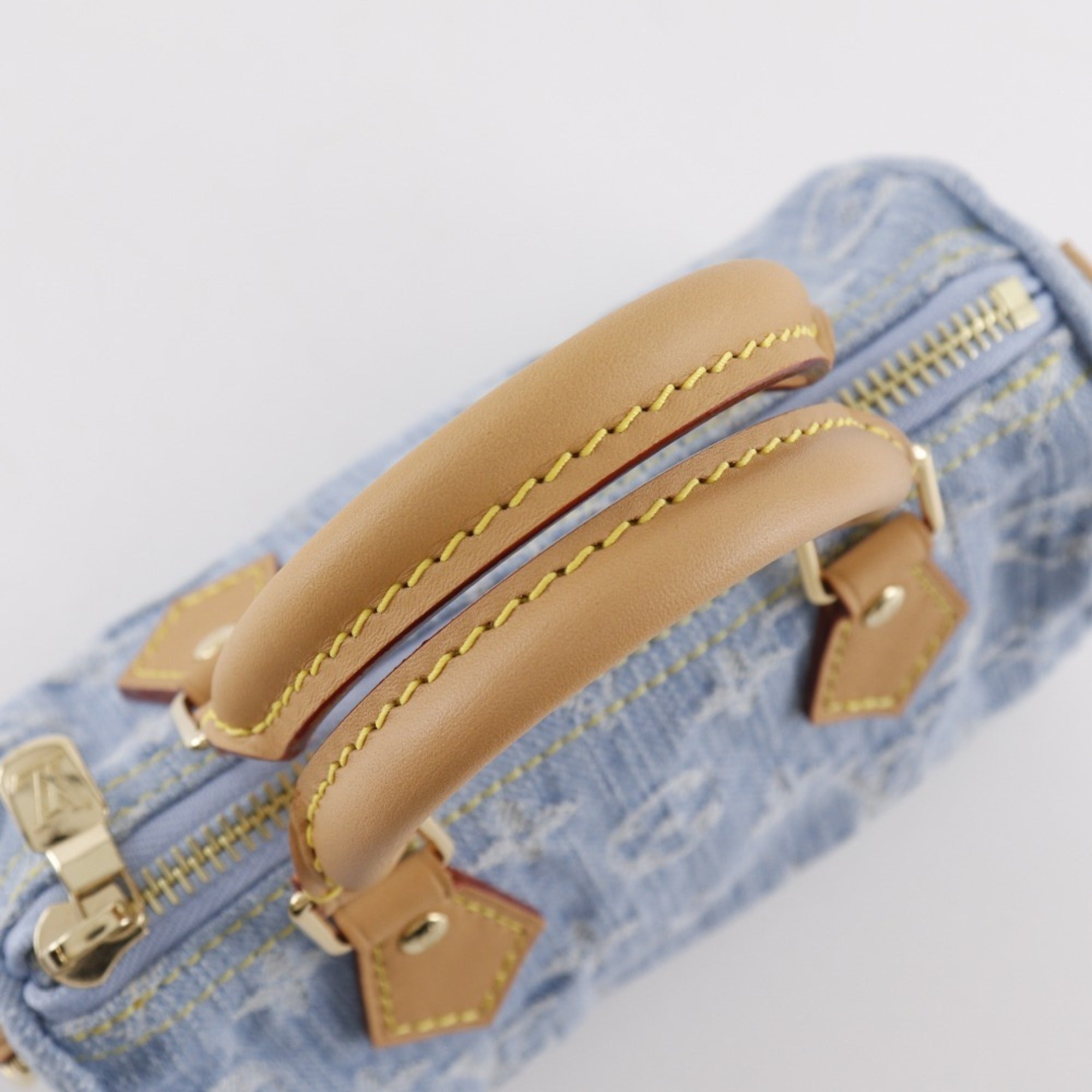 Louis Vuitton Sky Blue Monogram Denim Handbag (Pre-Owned)
