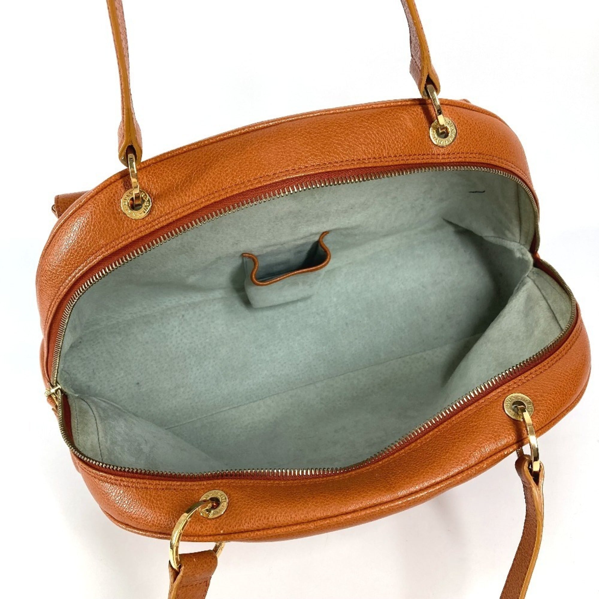 Bvlgari Brown Leather Boston Bag Shoulder Bag (Pre-Owned)