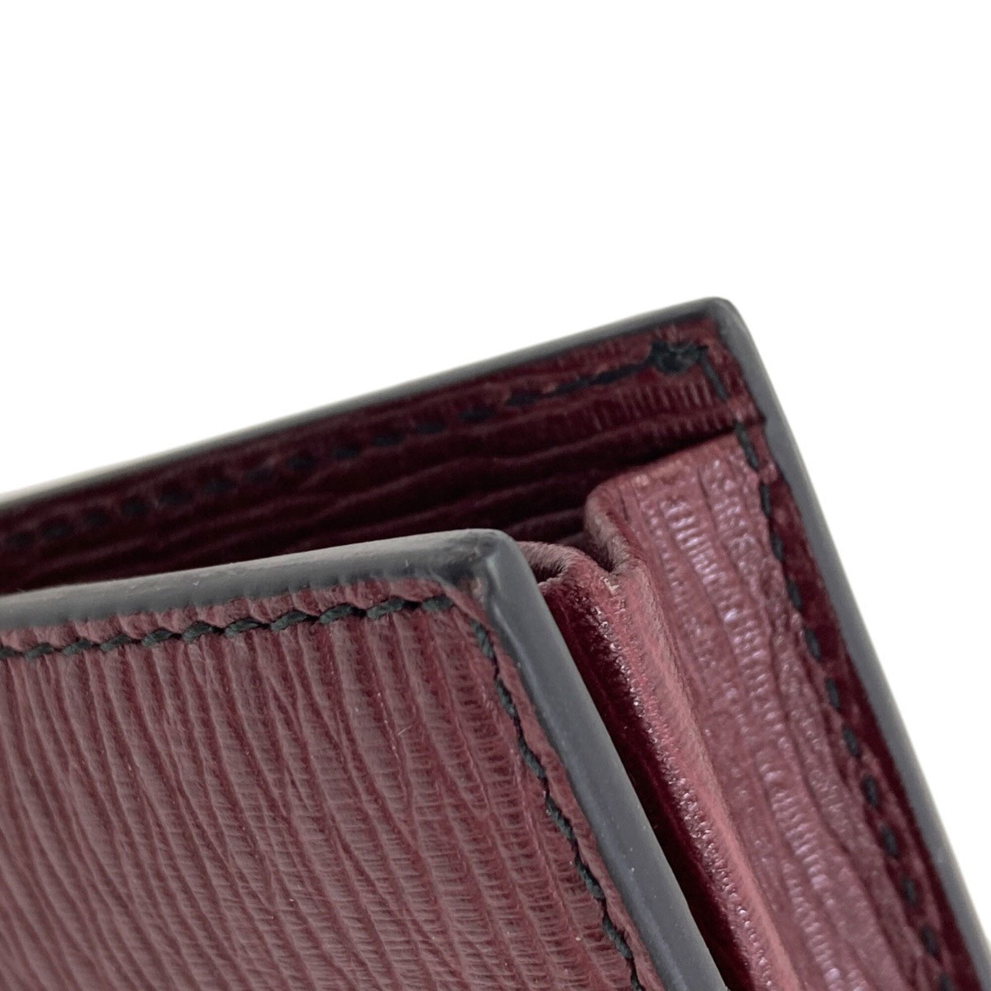 Salvatore Ferragamo Bordeaux Leather Coin Purse/Coin Case (Pre-Owned)