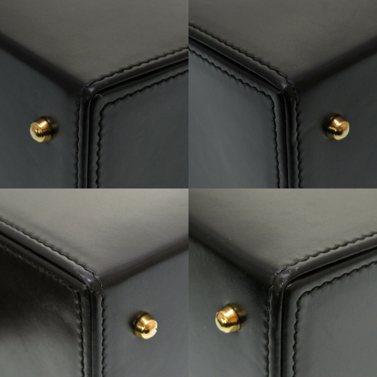 Gucci Black Leather Handbag Vanity Bag (Pre-Owned)