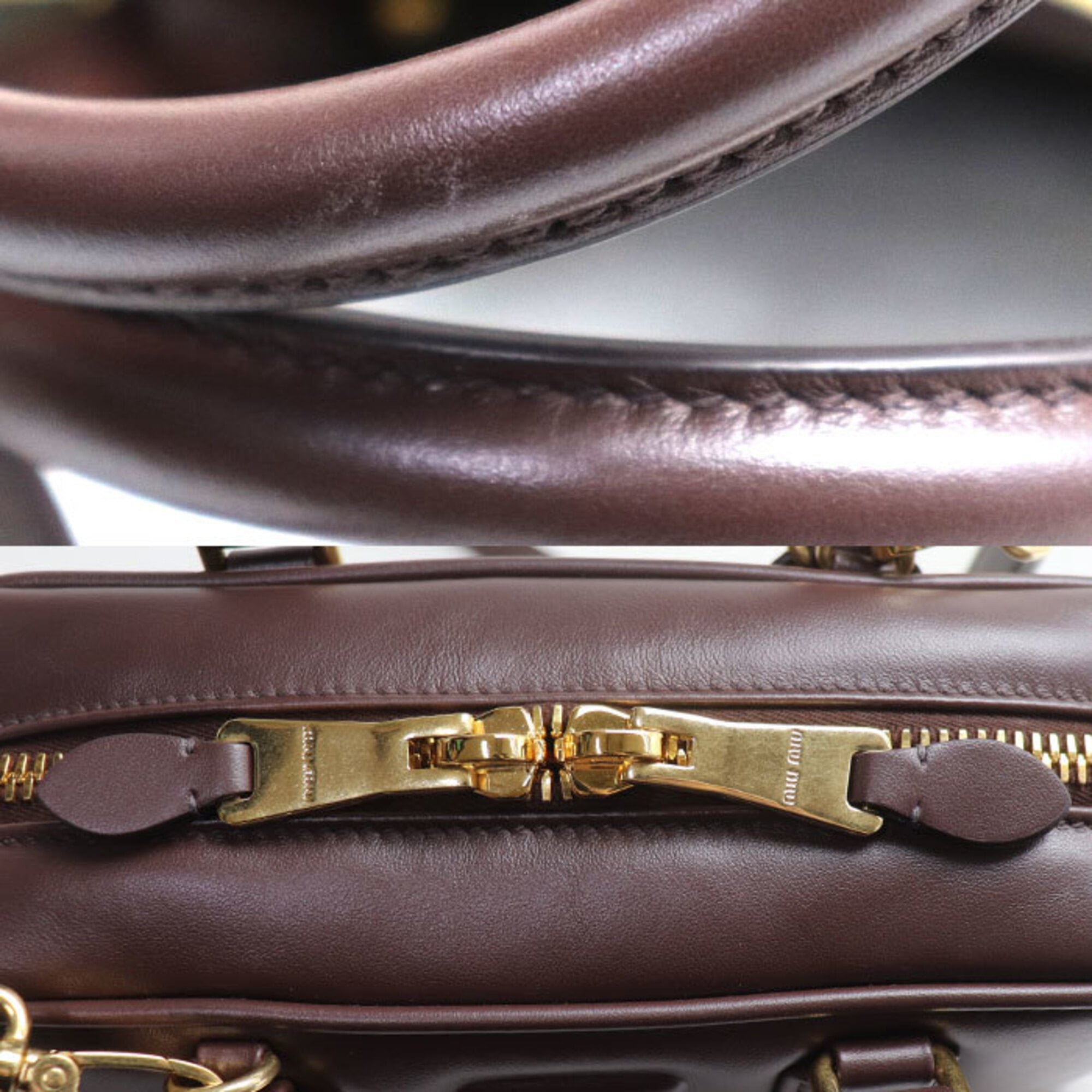 Miu Miu Gold Leather Shoulder Bag (Pre-Owned)