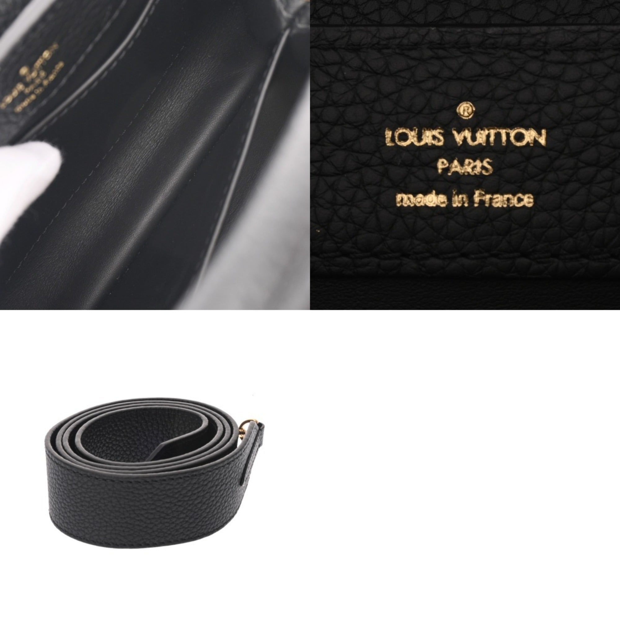 Louis Vuitton Noir Leather Handbag (Pre-Owned)
