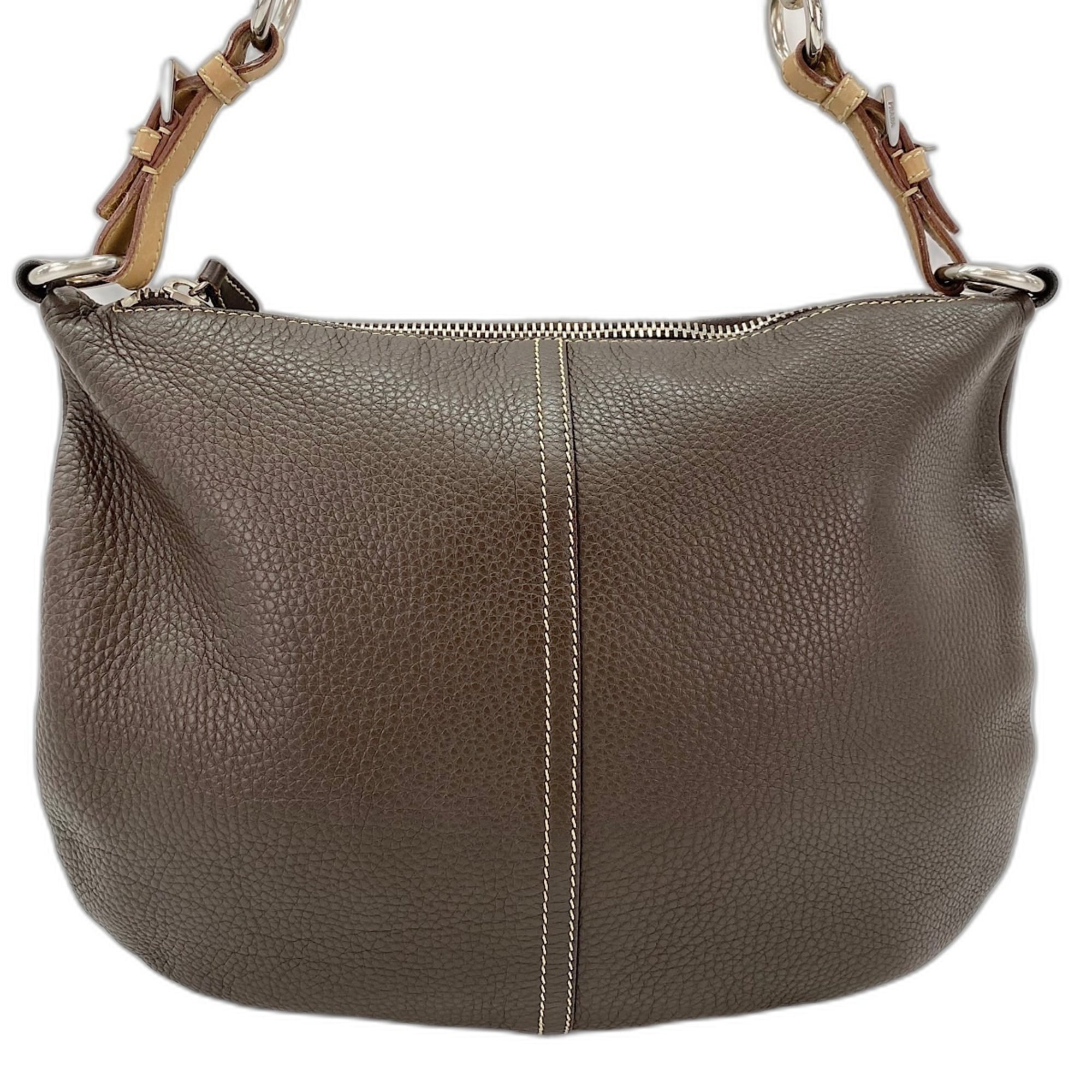 Prada Brown Leather Shoulder Bag (Pre-Owned)