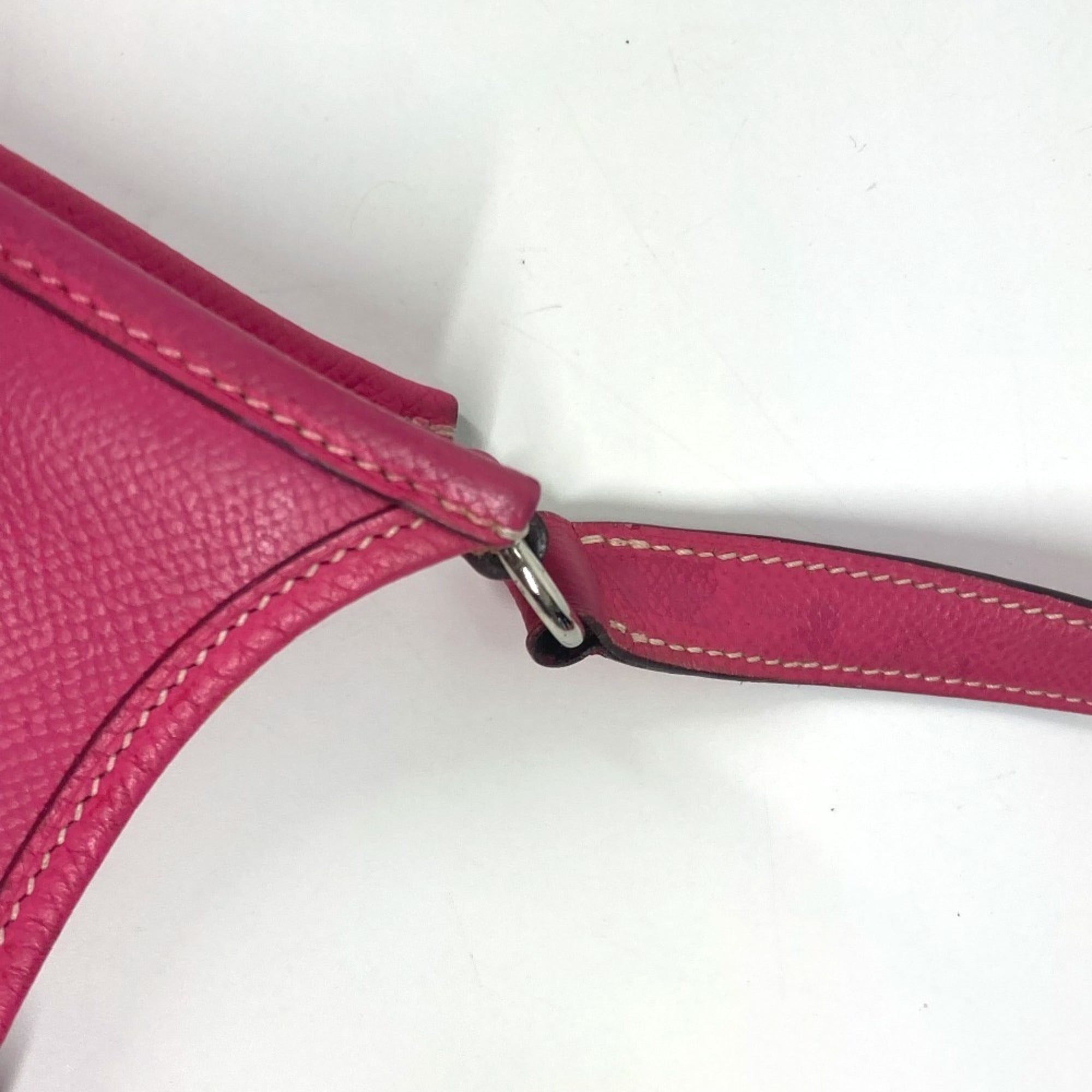 Hermes Evelyne Pink Leather Pochette Shoulder Bag (Pre-Owned)