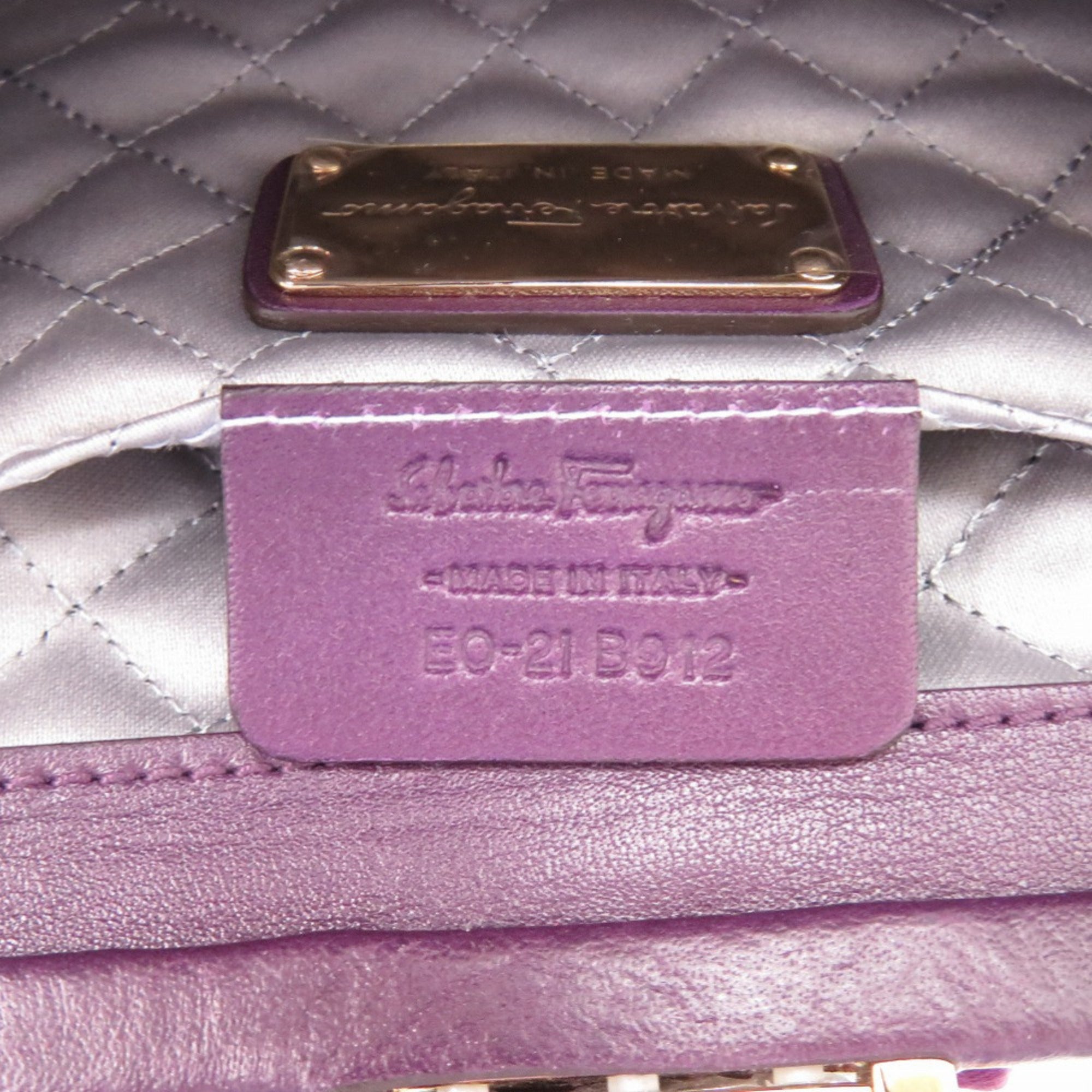 Salvatore Ferragamo Purple Satin Clutch Bag (Pre-Owned)