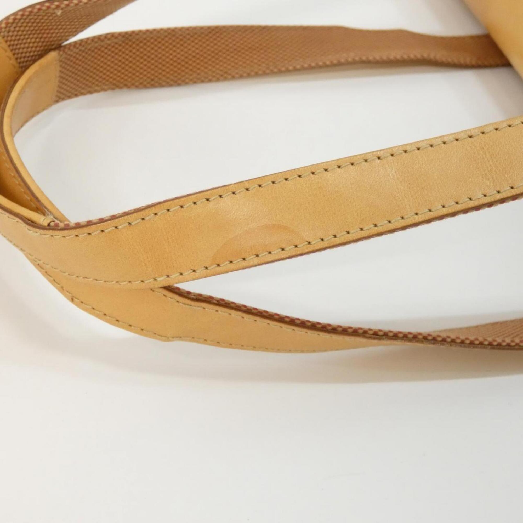Bvlgari Beige Orange Canvas Leather Shoulder Bag (Pre-Owned)