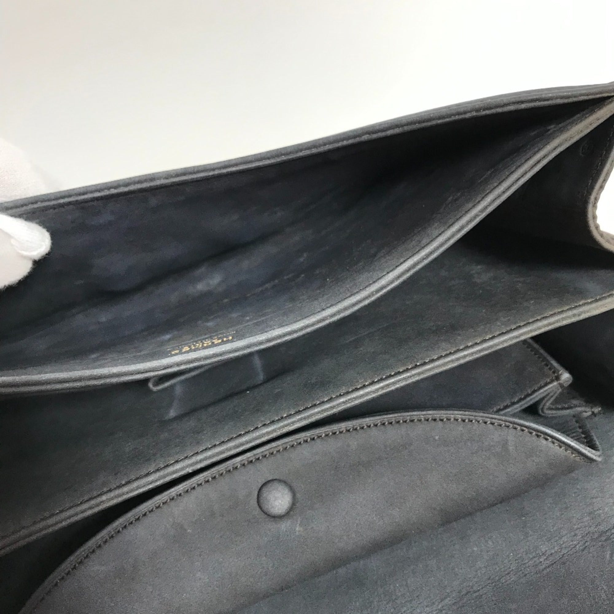 Hermes Gray Leather Shoulder Bag (Pre-Owned)