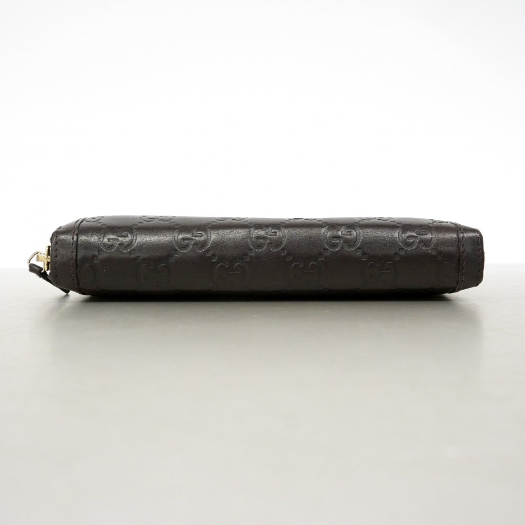 Gucci Dark Brown Leather Long Wallet (Bi-Fold) (Pre-Owned)
