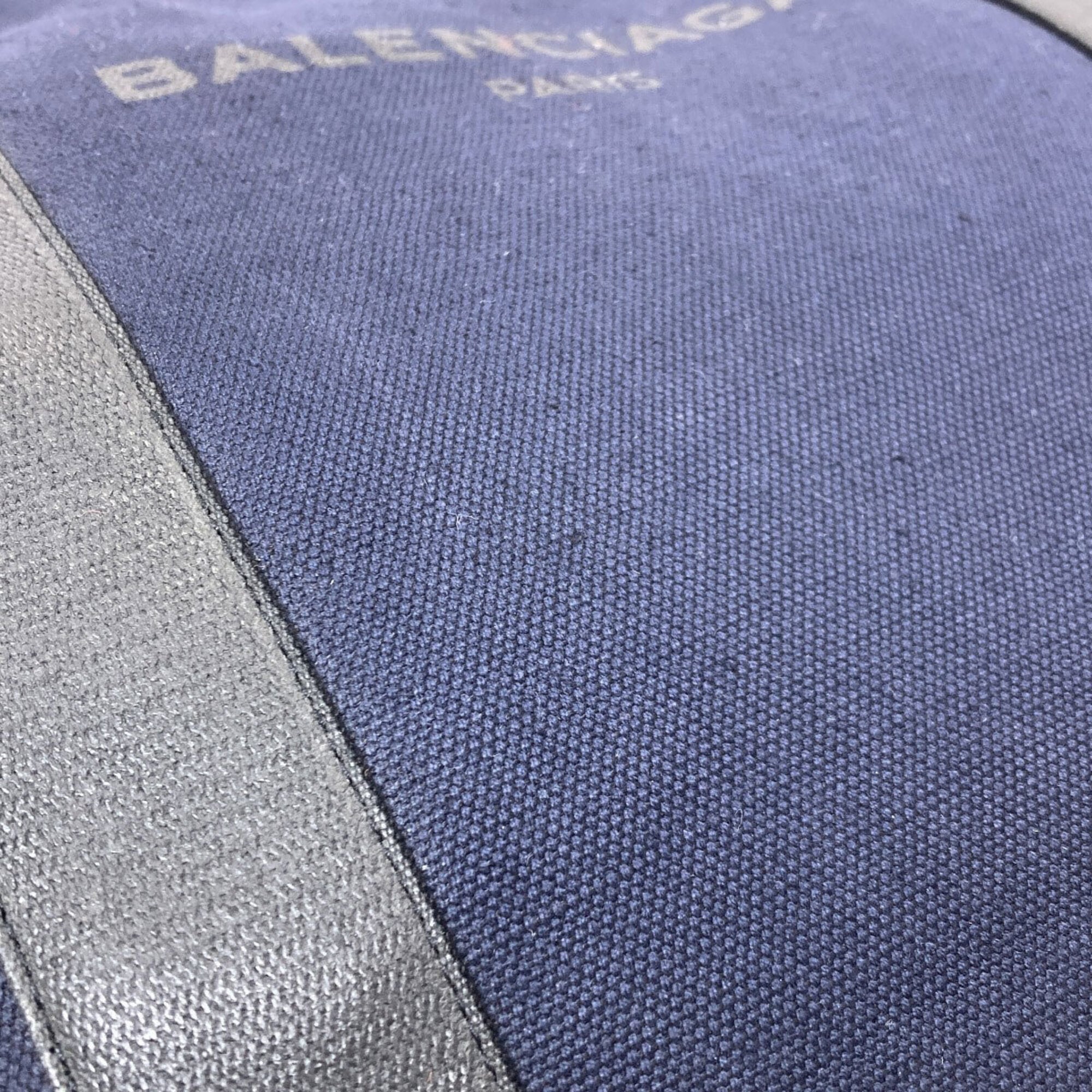 Balenciaga Black Navy Canvas Tote Bag (Pre-Owned)