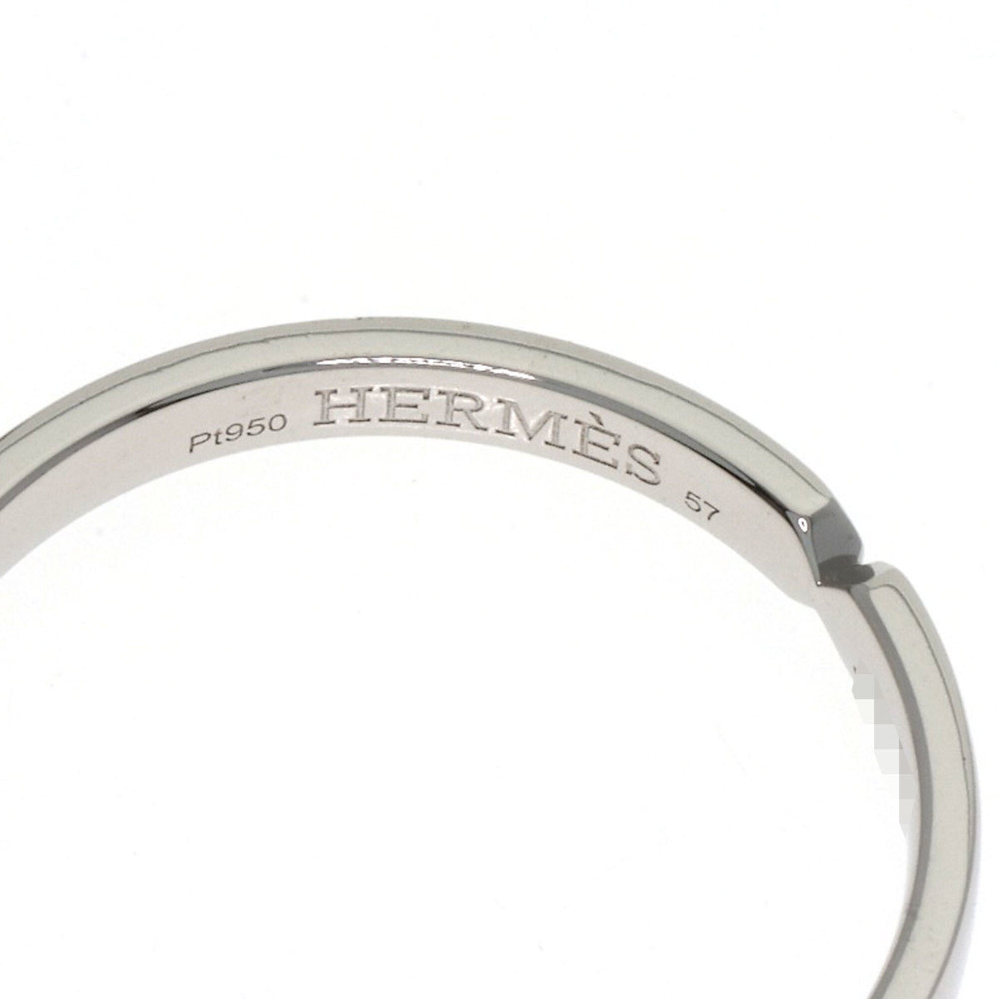 Hermes Platinum 950 Band Ring (Pre-Owned)
