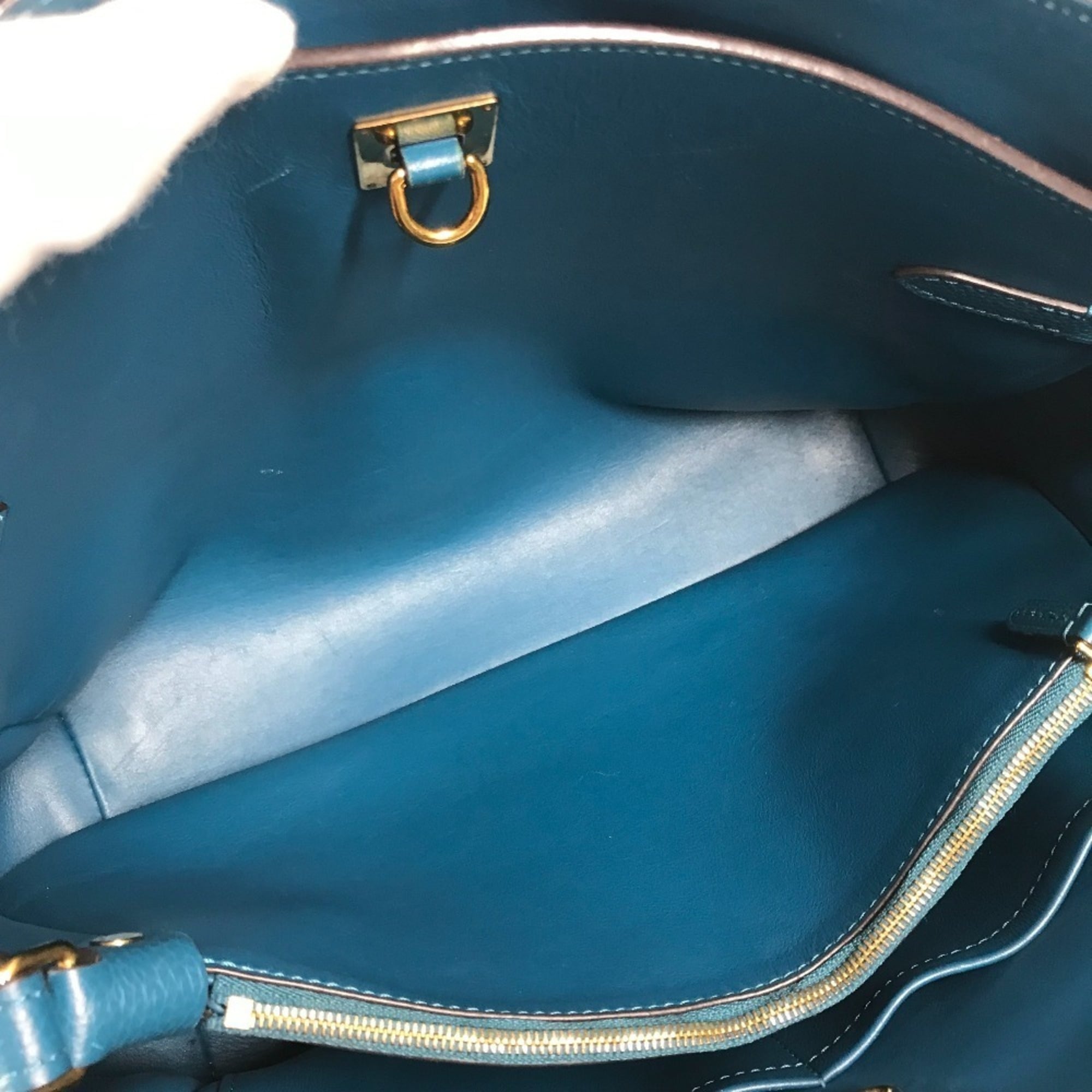 Louis Vuitton Blue Leather Shoulder Bag Tote Bag (Pre-Owned)