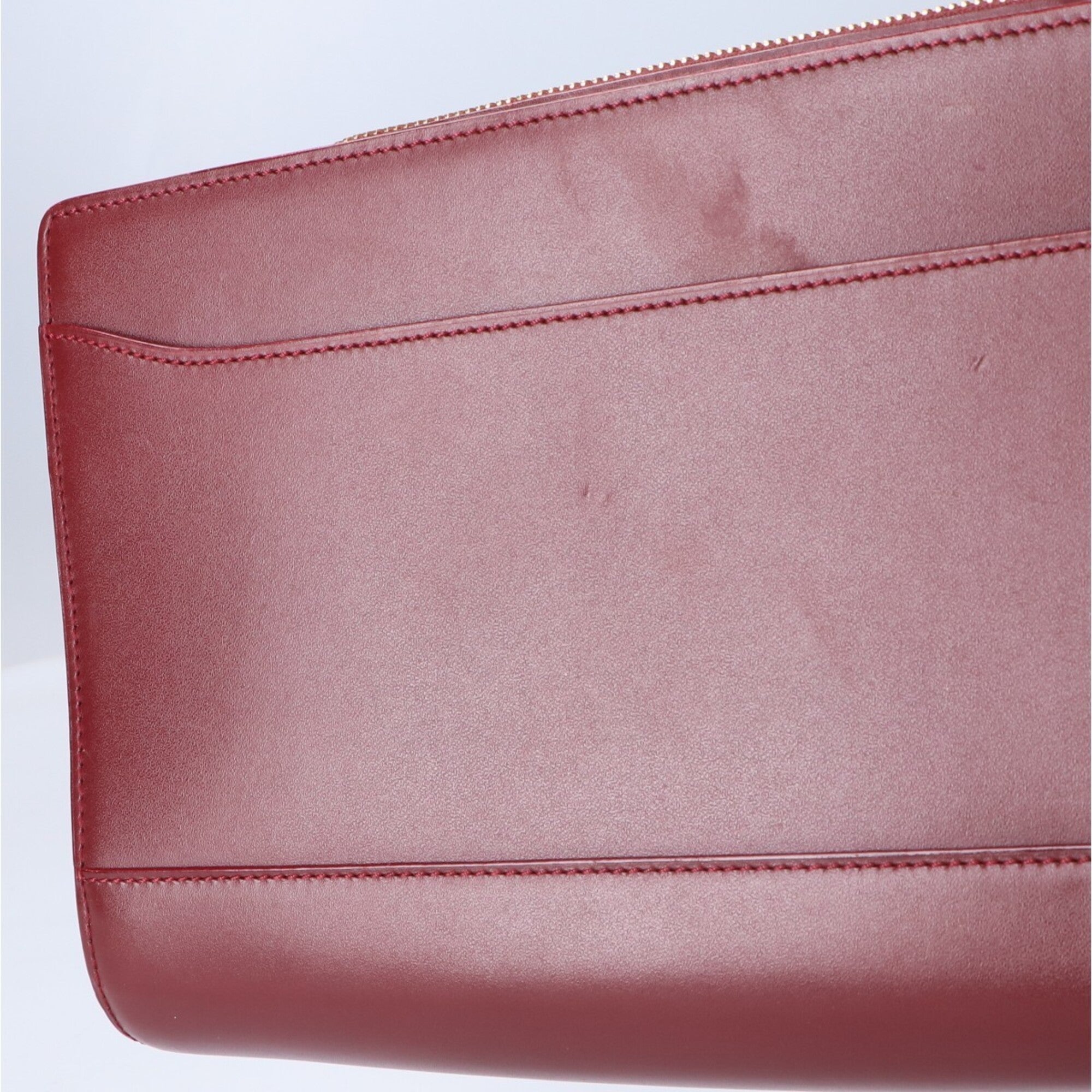 Cartier Bordeaux Leather Clutch Bag (Pre-Owned)