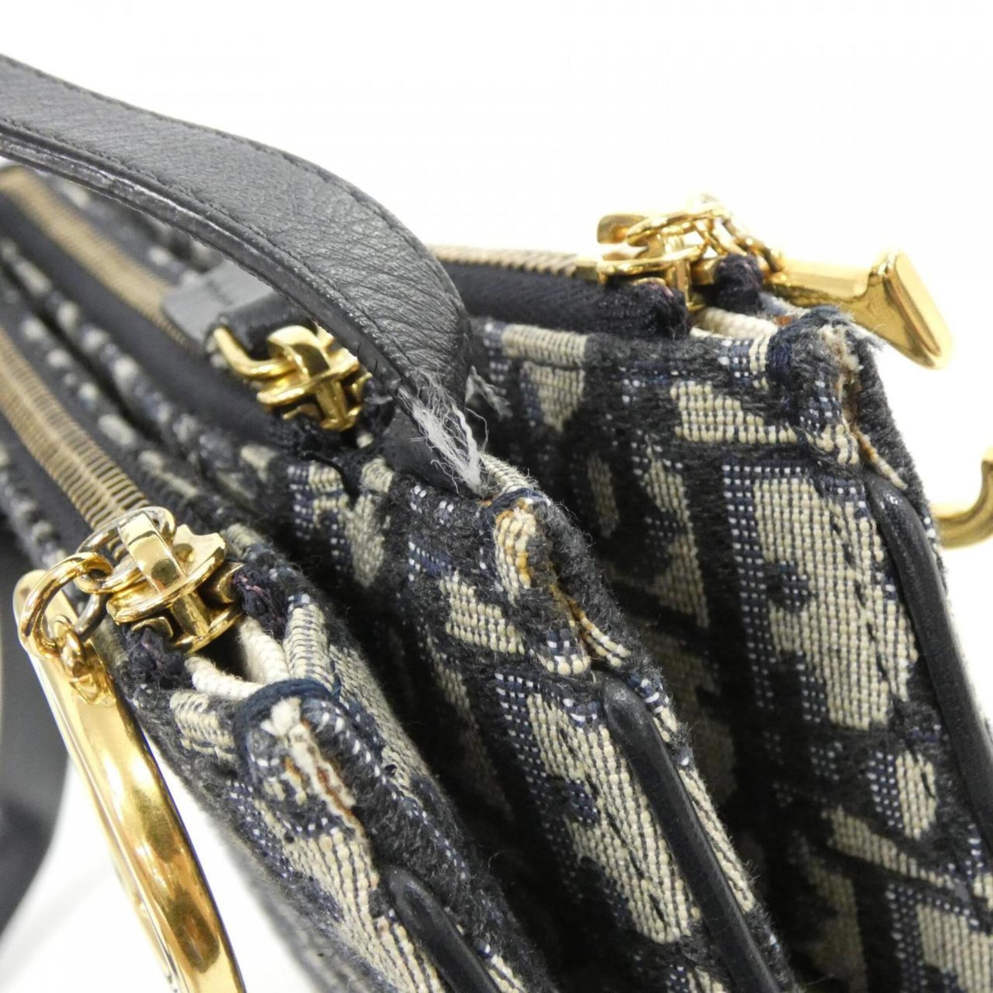 Christian Dior Blue Canvas Shoulder Bag (Pre-Owned)