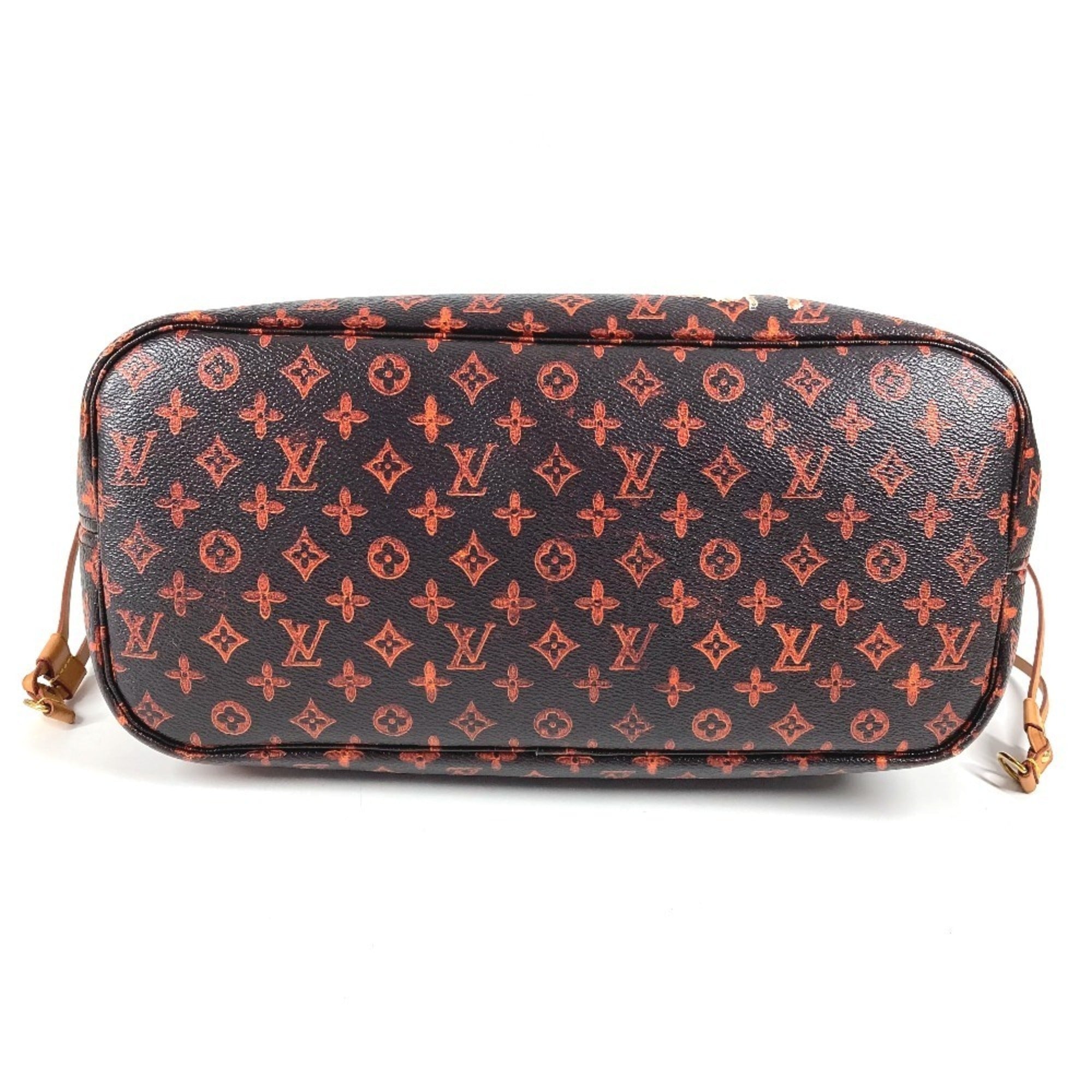 Louis Vuitton Brown Orange Monogram Leather Pouch Shoulder Bag Tote Bag (Pre-Owned)