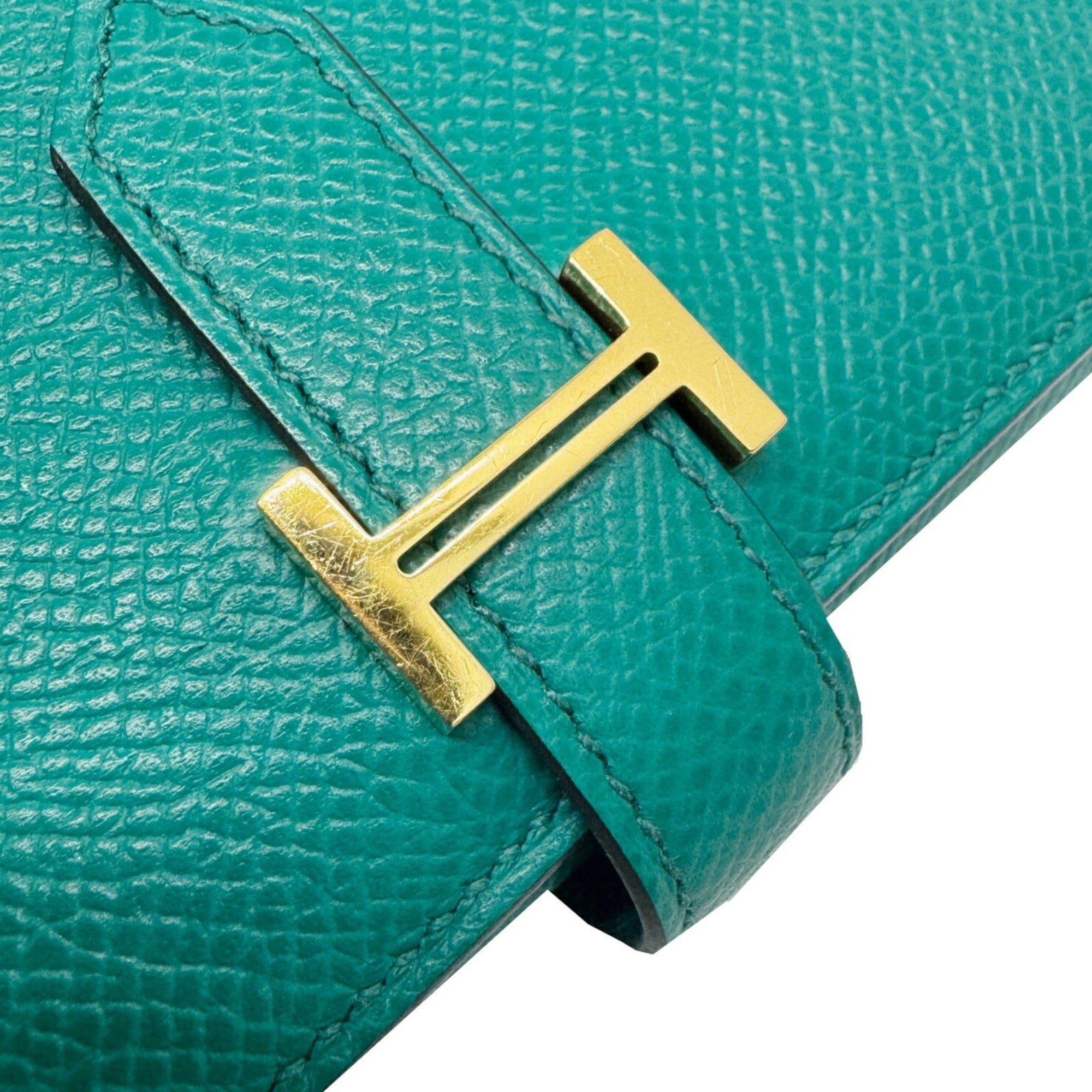 Hermes Green Epsom Leather Wallet (Tri-Fold) (Pre-Owned)