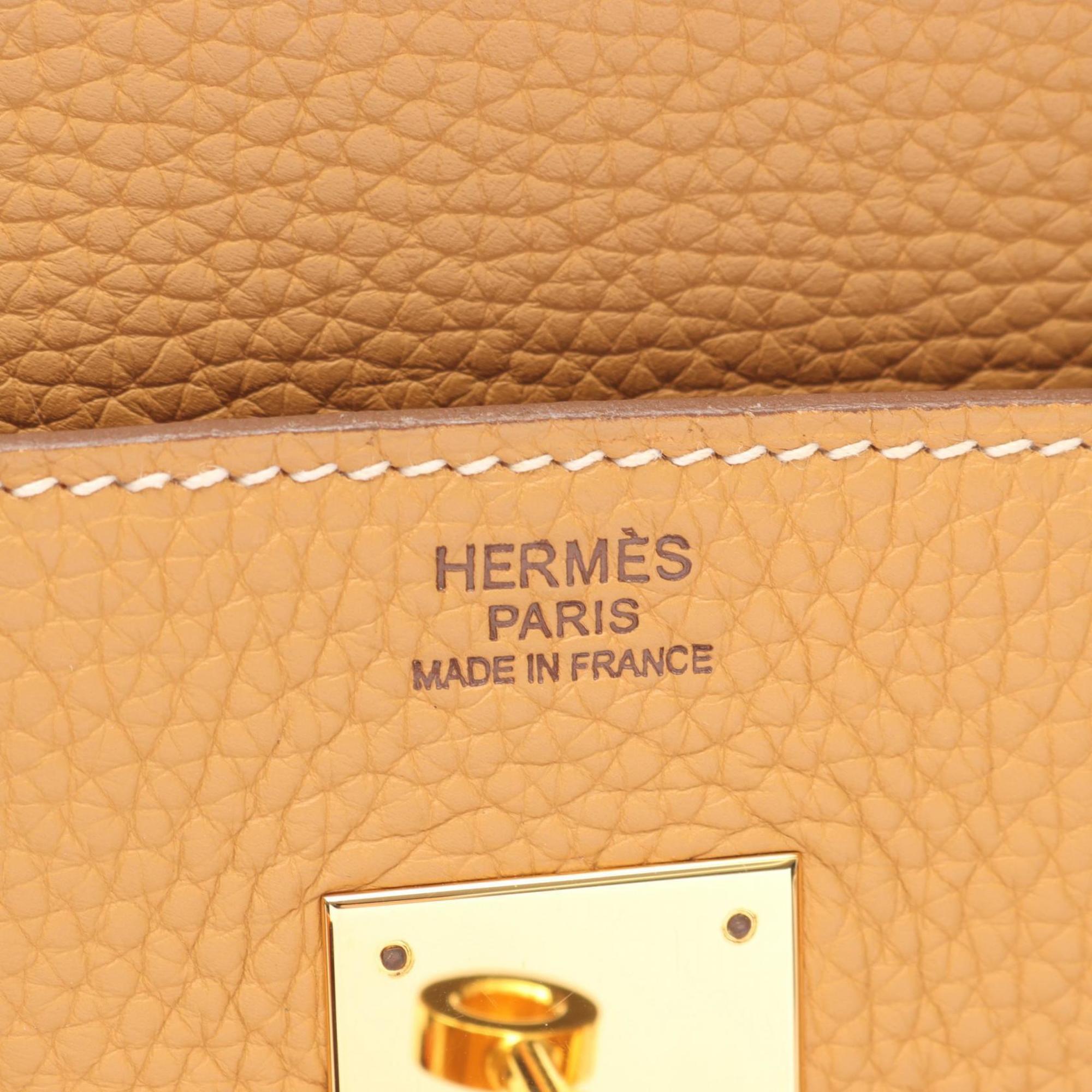 Hermes Brown Natural Sable Taurillon Clemence Leather Leather Handbag (Pre-Owned)