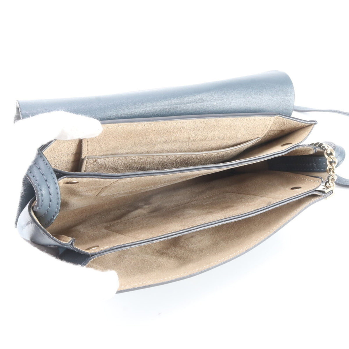 Chloé Navy Leather Crossbody Bag Handbag Shoulder Bag Tote Bag (Pre-Owned)