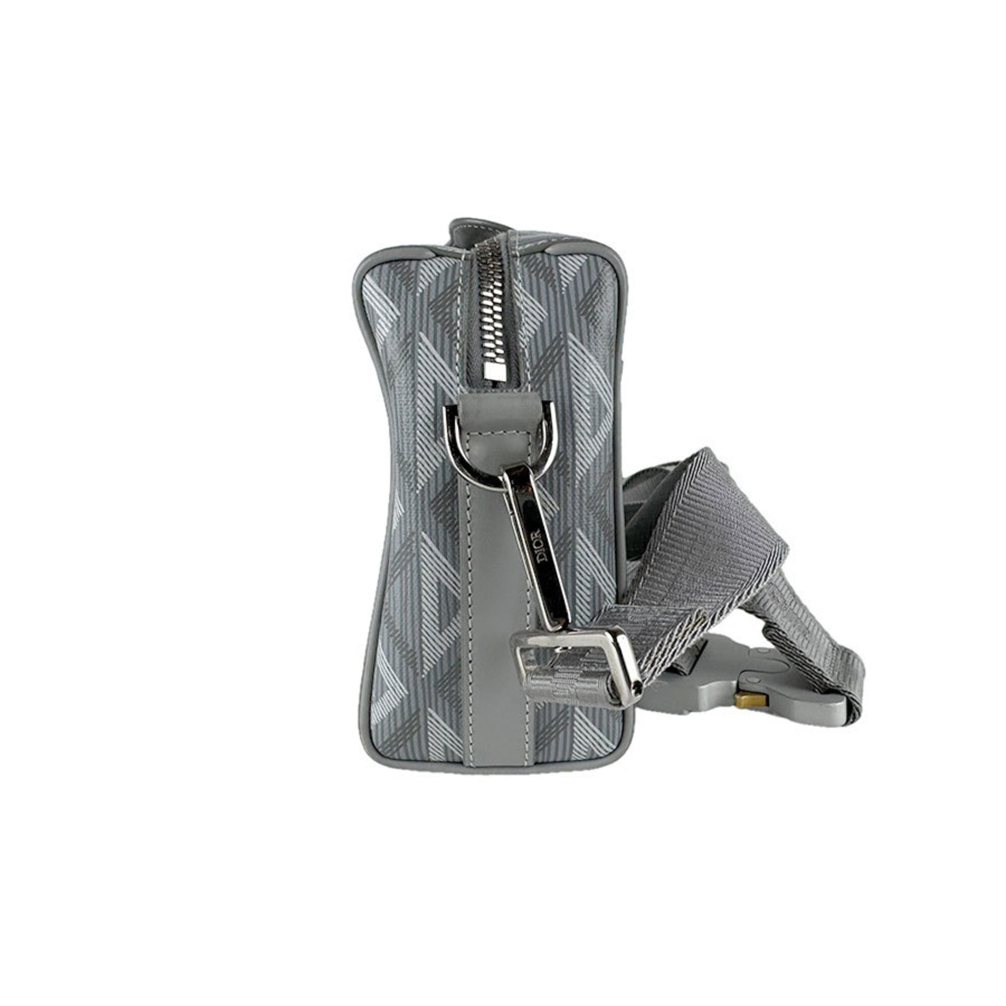 Christian Dior Gray Pvc Leather Shoulder Bag (Pre-Owned)