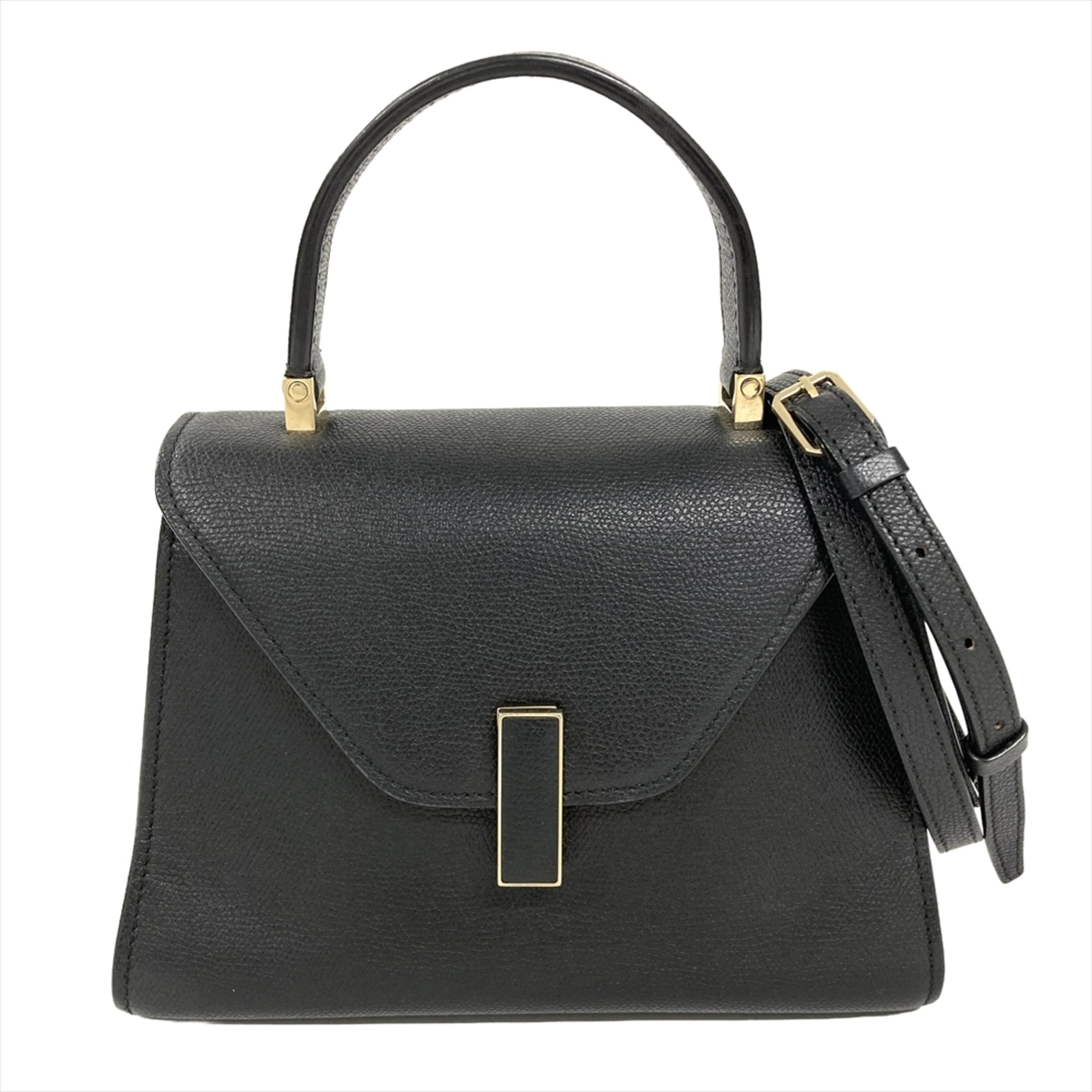 Valextra Black Leather Shoulder Bag (Pre-Owned)
