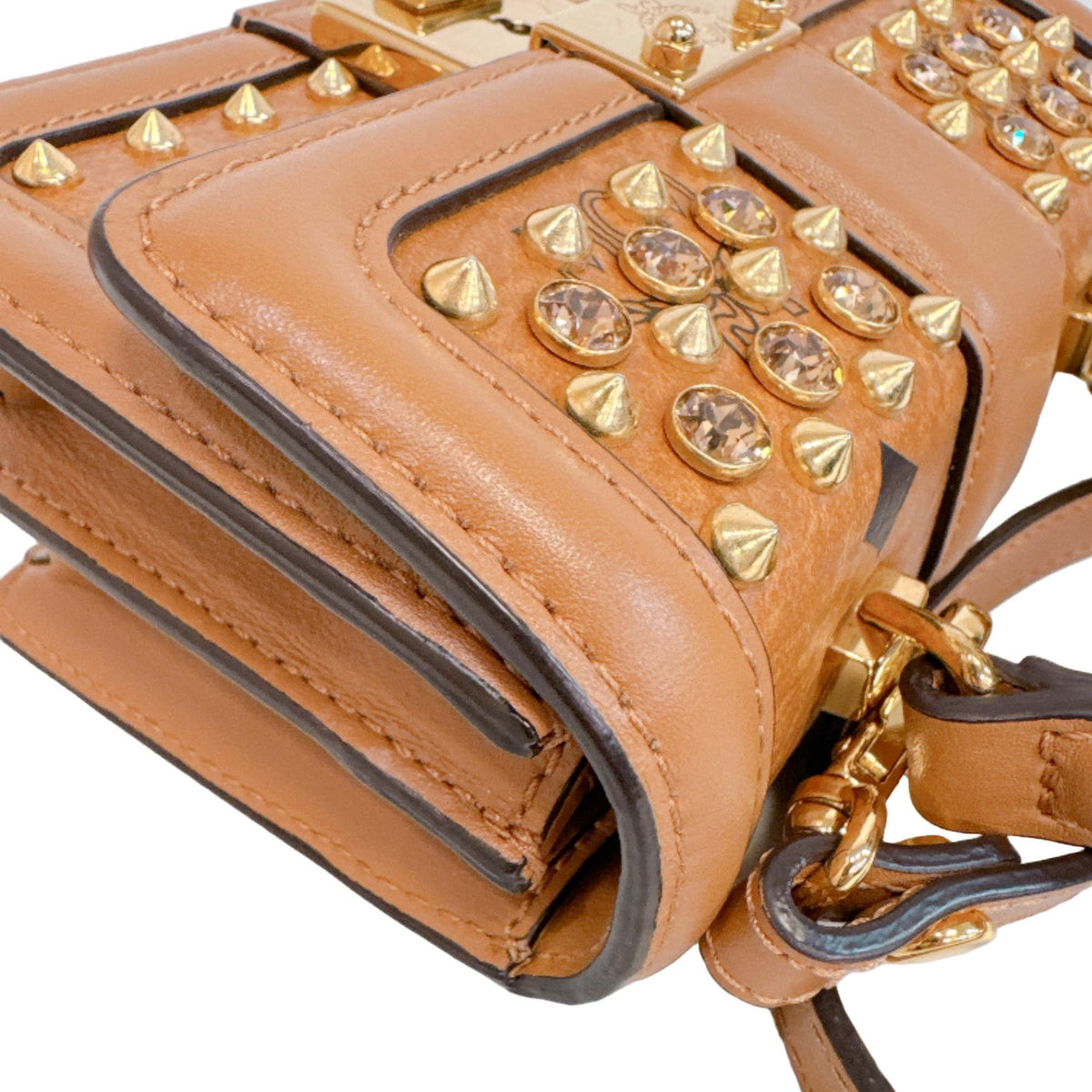 Mcm Brown Camel Leather Pvc Handbag Shoulder Bag (Pre-Owned)